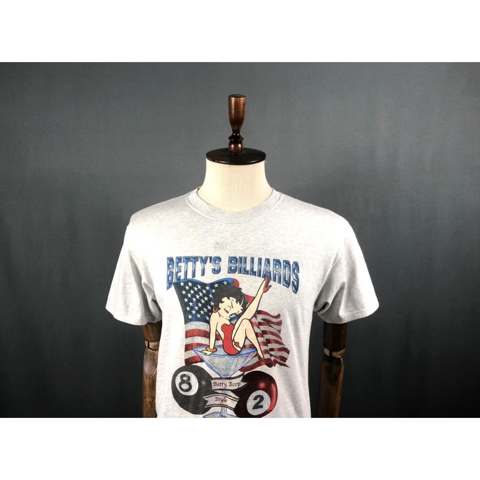 Bally Big Ball Sports Betty Boop Vintage T-Shirt Gray Men M Preshrunk Cotton Short Sleeve Crew Neck Cartoon USA Size US M / EU 48-50 / 2 - 4 Thumbnail