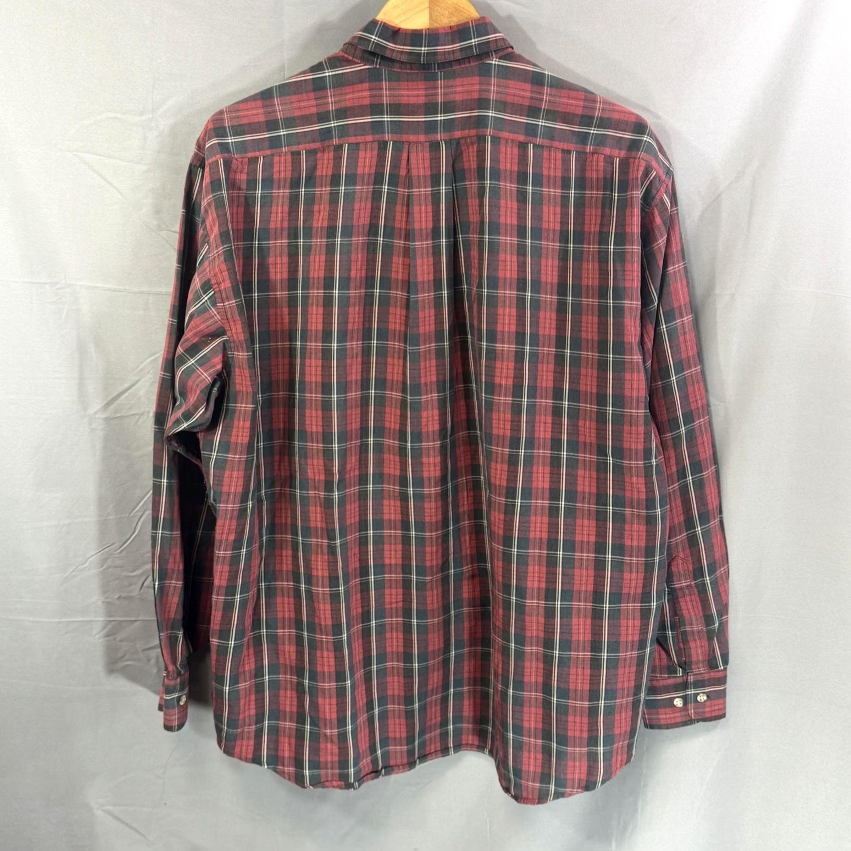 CLOT Patrick James Shirt Mens XL Plaid Chatham Cloth Button Down Long Sleeve Casual Red Black Cotton Polyester Button-Up Shirt Size US XL / EU 56 / 4 - 2 Thumbnail