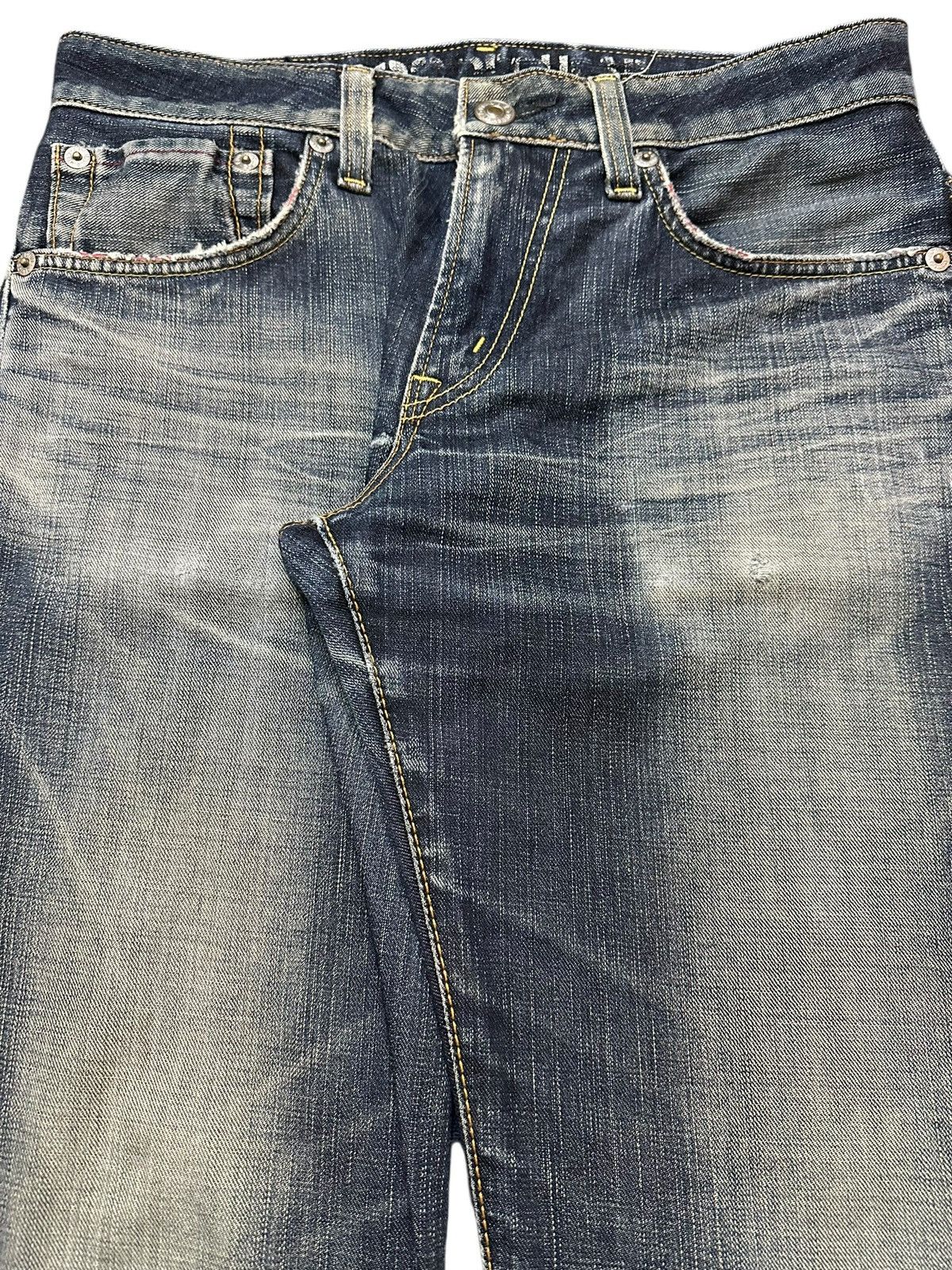 Edwin Vintage Edwin 503 Blue Trip Faded Wash Distress Baggy Jeans Size US 32 / EU 48 - 4 Thumbnail