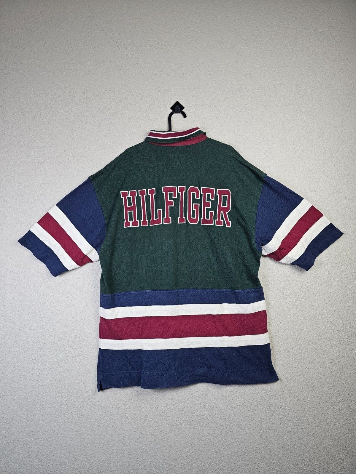 Tommy Hilfiger Vintage 90s Tommy Hilfiger Crest Spellout Rugby Shirt XXL Size US XXL / EU 58 / 5 - 1 Thumbnail