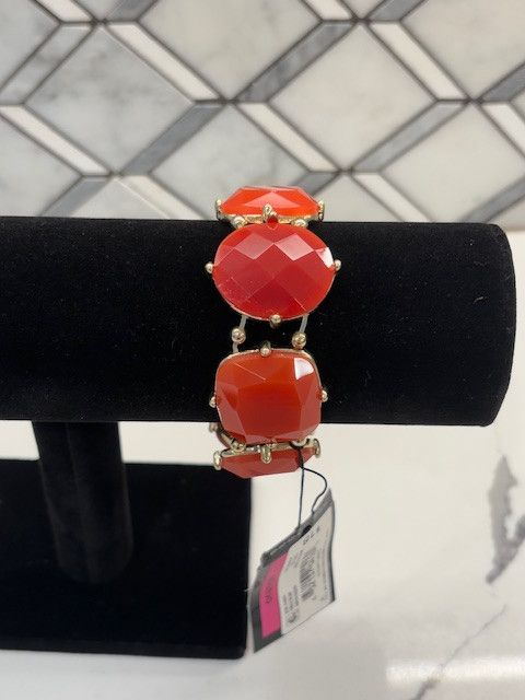 Jewelry Orange Square & Oval Stones in Gold Size ONE SIZE - 1 Thumbnail