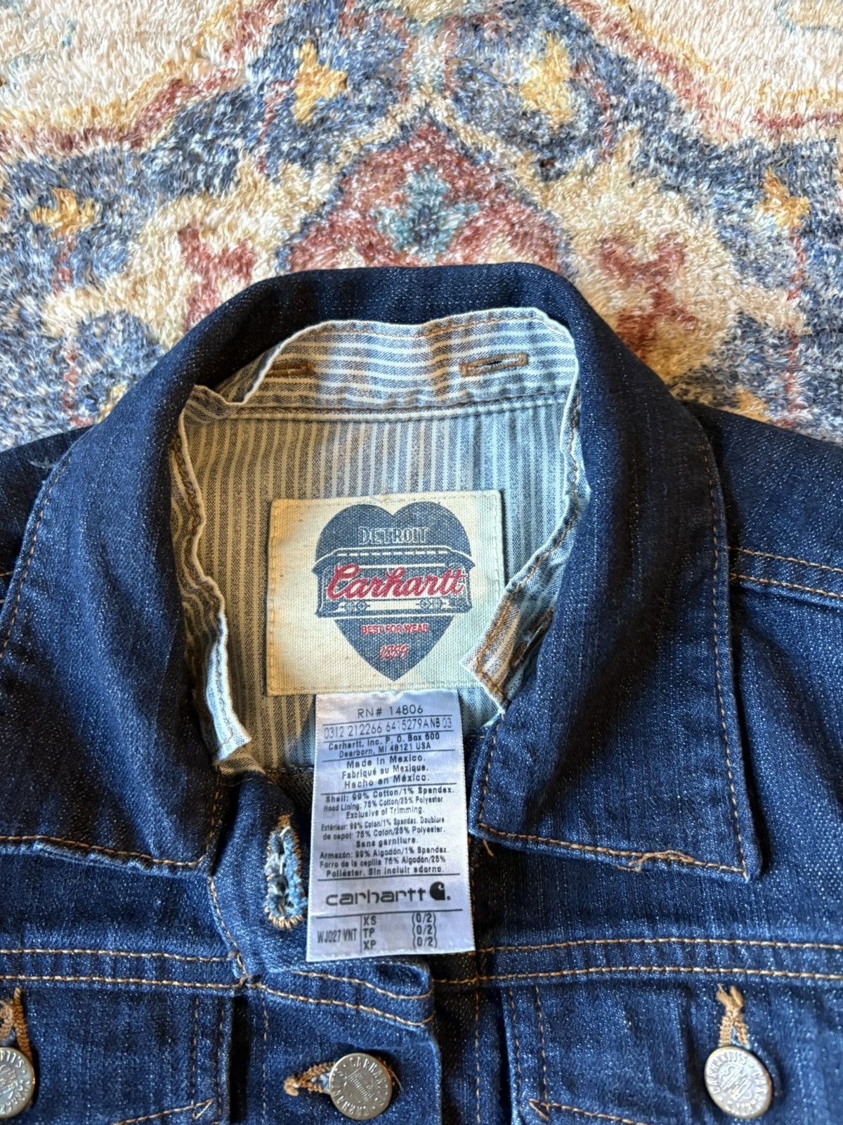 Carhartt Vintage Carhartt J027 Denim Jacket Size XS Size XS / US 0-2 / IT 36-38 - 3 Thumbnail
