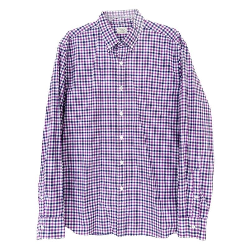 J.Crew J. Crew Black Purple White Plaid Long Sleeve Button Down Size US L / EU 52-54 / 3 - 1 Thumbnail