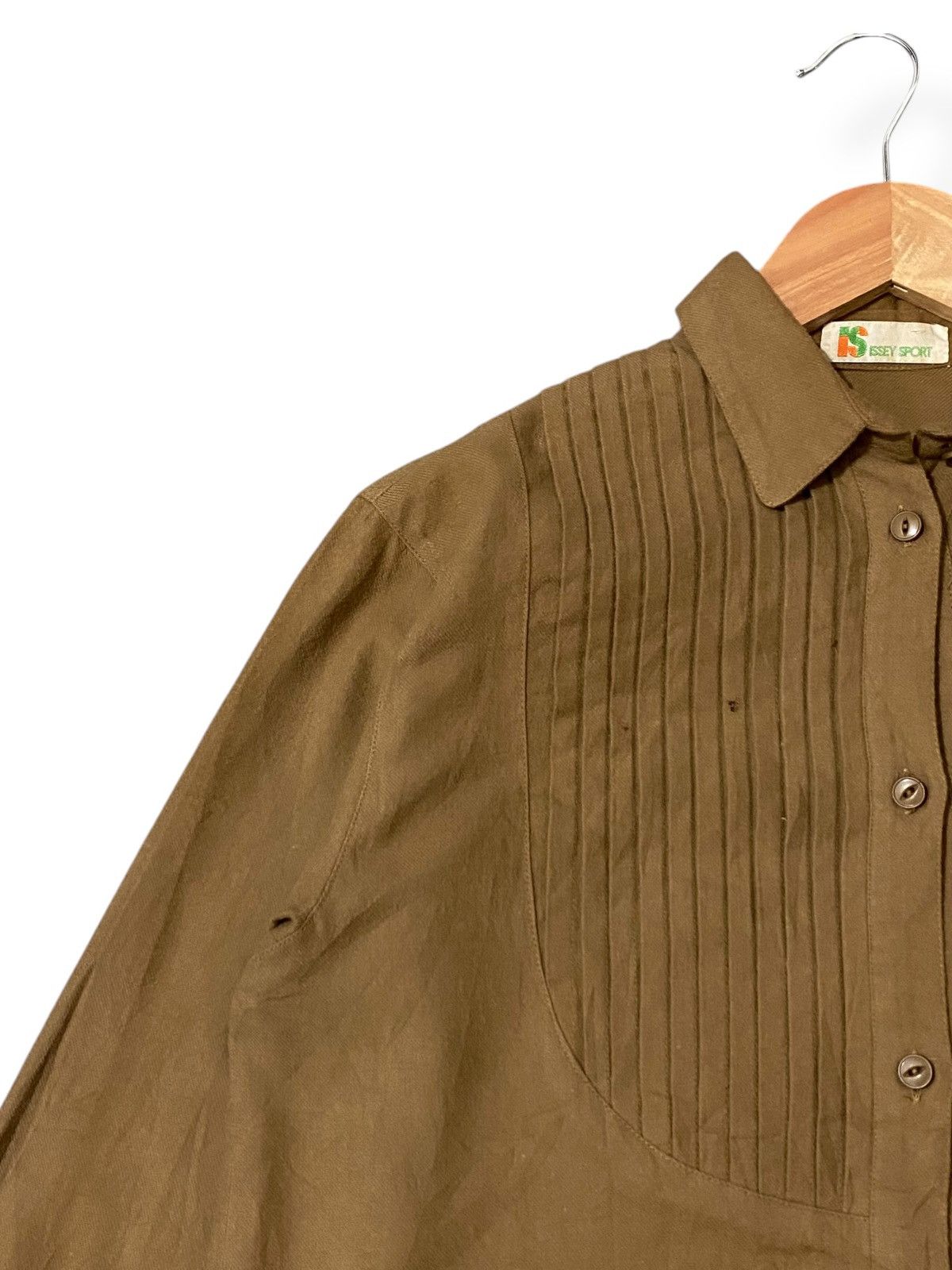 Designer Issey Miyake Pleated Longsleeve Shirt Size US L / EU 52-54 / 3 - 3 Thumbnail