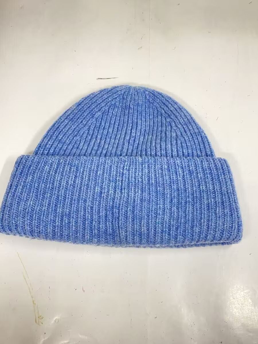 Acne Studios Smiley Patch Ribbed Wool Knit Beanie Size ONE SIZE - 2 Thumbnail