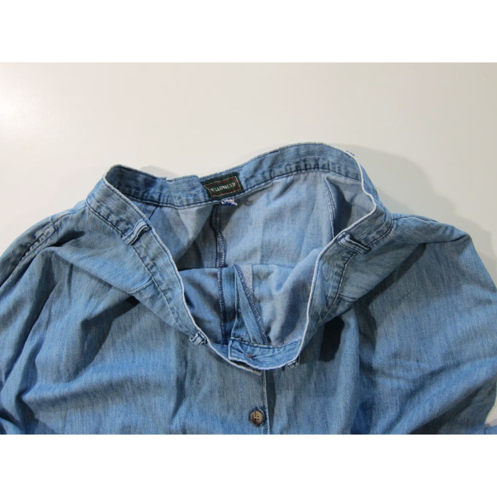 Denime Willowbend Denim 100% Cotton Lightwash Button Down Maxi Pocket Skirt Women 24 Blue Denim Vintage Licensed? Size 42" / US 20 - 4 Thumbnail