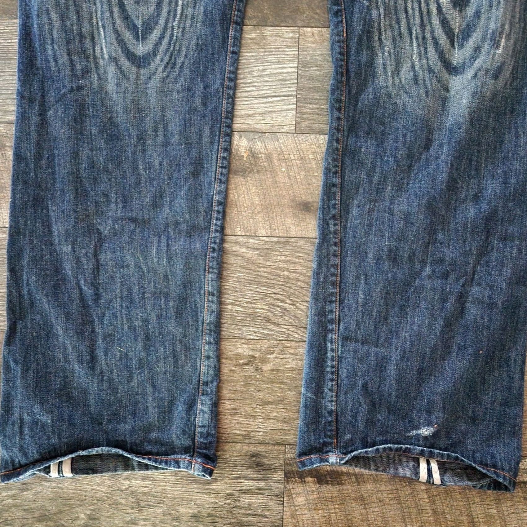 Twisted X Ciano Farmer Jeans Selvedge Denim Twisted Seam Mens 42x35 Loose Fit Multicolor Woodgrain Denim Jeans Mens Waist 42 Inseam 35 Regular Relaxed Size US 42 / EU 58 - 5 Thumbnail