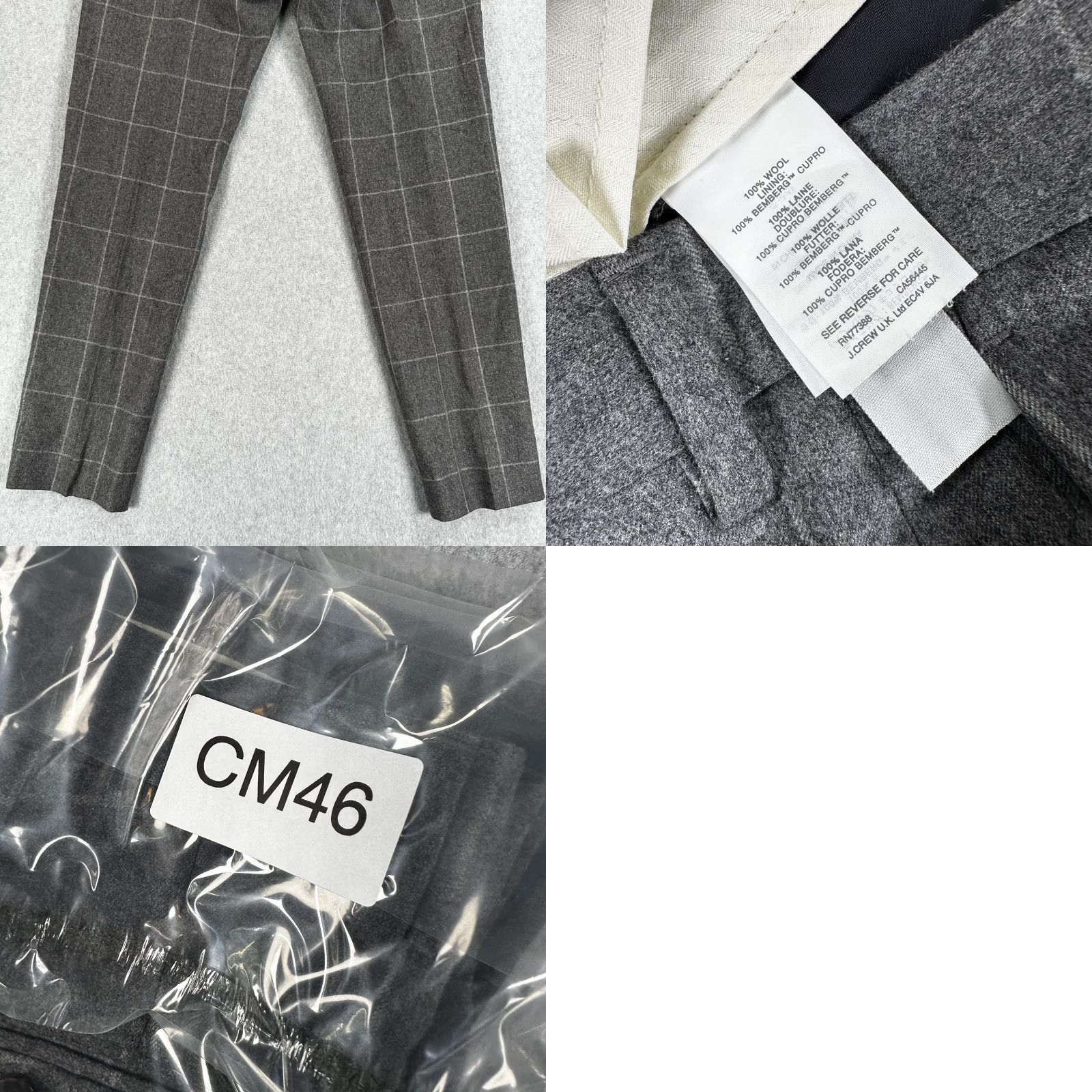 J.Crew J.Crew Ludlow Slim Dress Pants Mens 29x30 Gray Plaid Wool Lined Tapered Leg Size US 29 - 8 Thumbnail