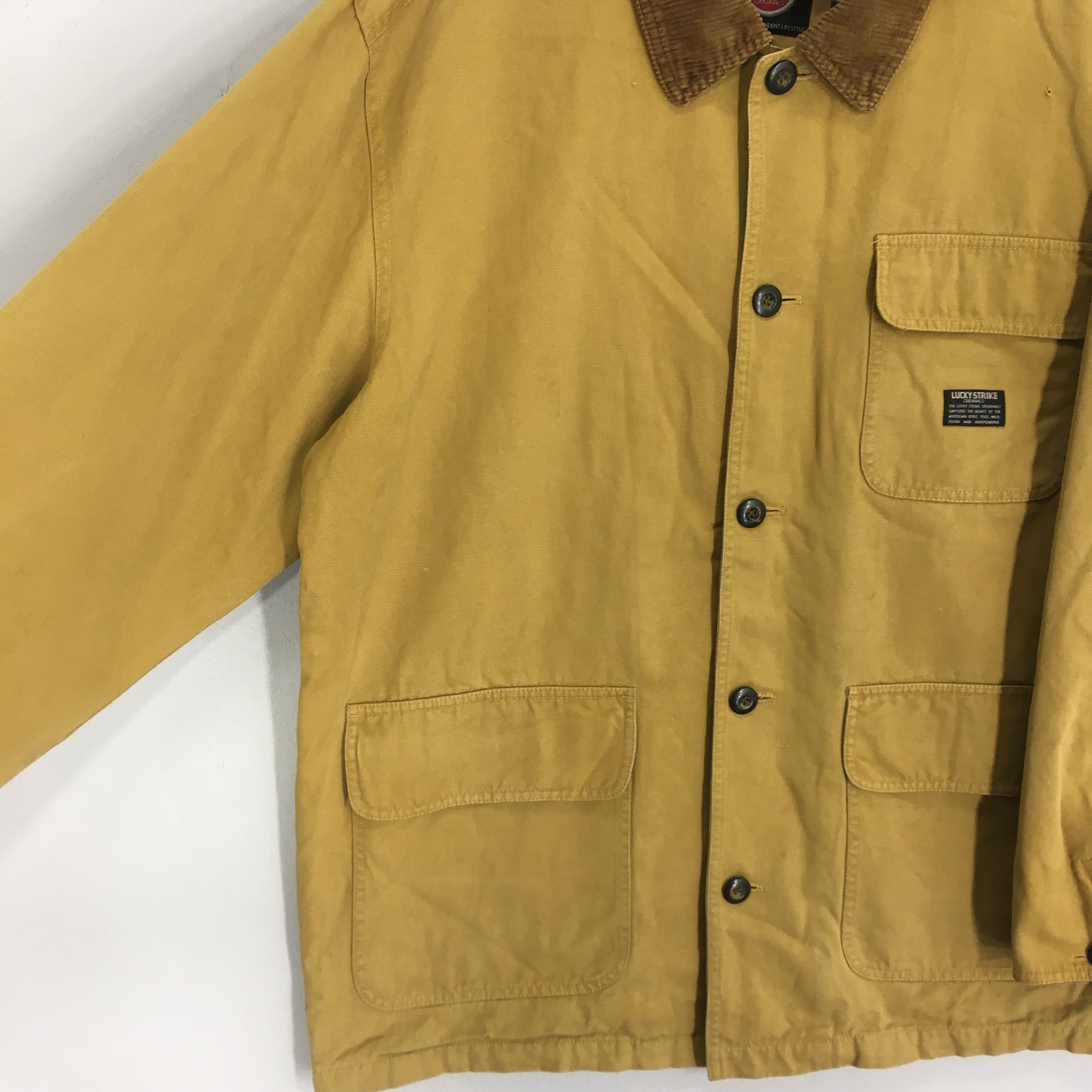 Vintage Vintage 90s Lucky Strike Hunting Brown Duck Chore Jacket Size US L / EU 52-54 / 3 - 6 Thumbnail