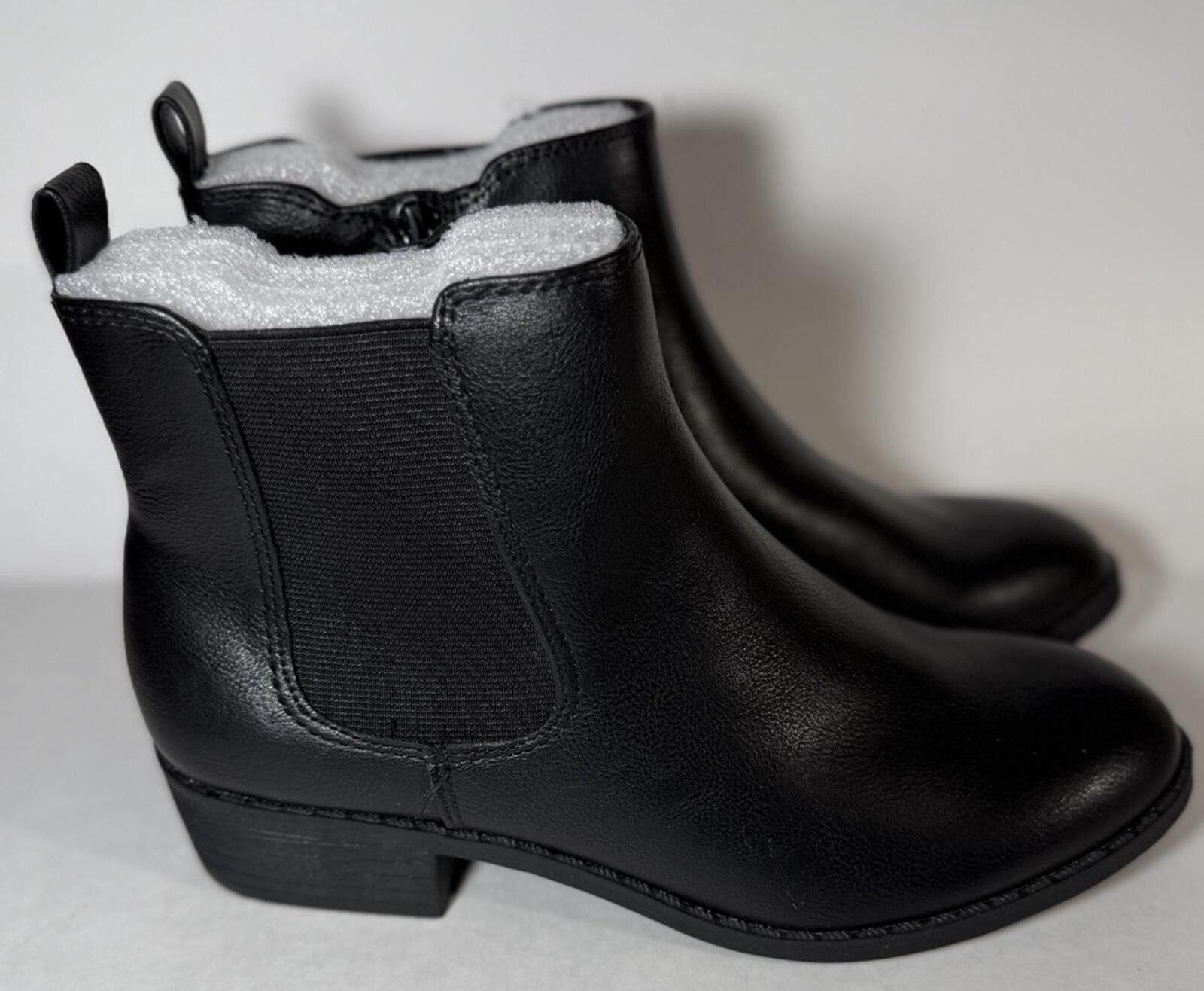 Style & Co Style & Co. Faux Leather Zip Up Ankle Boot Black W6 Medium Size US 6 / IT 36 - 1 Thumbnail