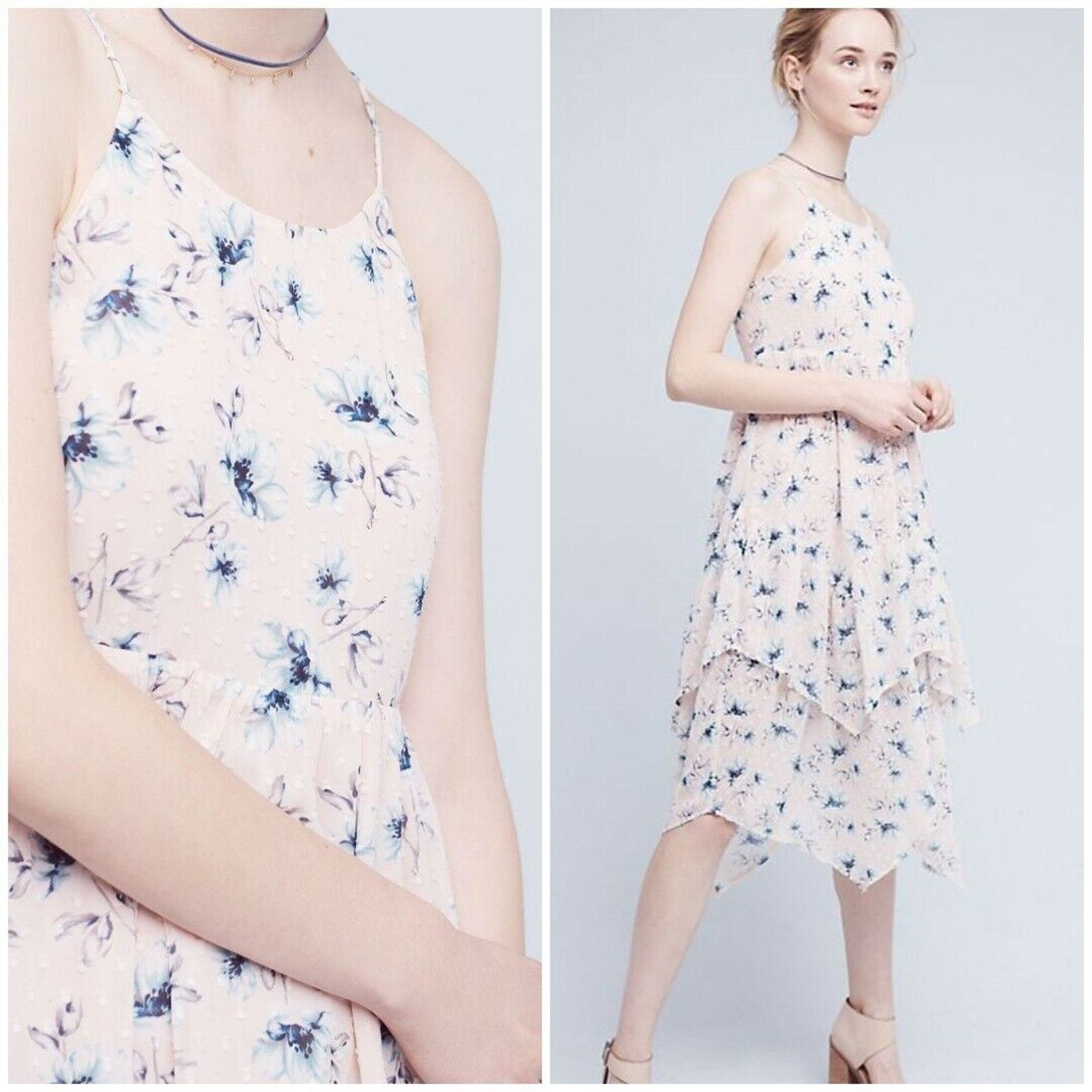 Anthropologie NWT Anthropologie Firenze Tiered Dress by Moon River Petite Size M / US 6-8 / IT 42-44 - 1 Thumbnail