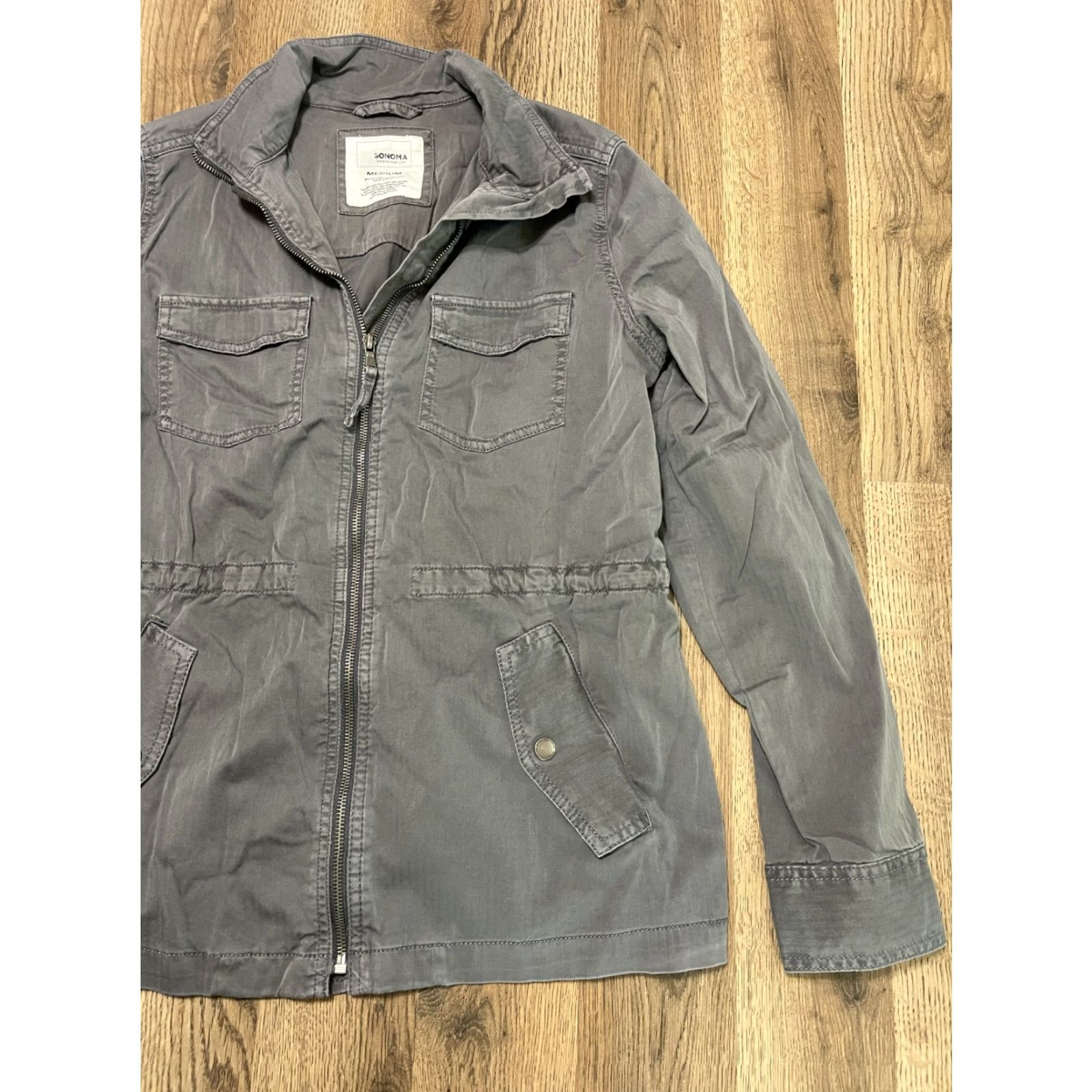 Vintage Sonoma Jacket Women M Gray Full Zip Pockets Regular Size M / US 6-8 / IT 42-44 - 4 Thumbnail