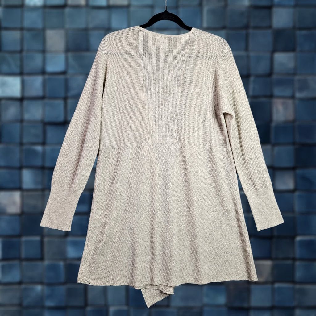 Eileen Fisher Eileen Fisher Women's Cardigan Open Front Long Sleeve Size XL Beige Wool Knit Modern Seasonal Regular Mens? Size XL / US 12-14 / IT 48-50 - 1 Thumbnail