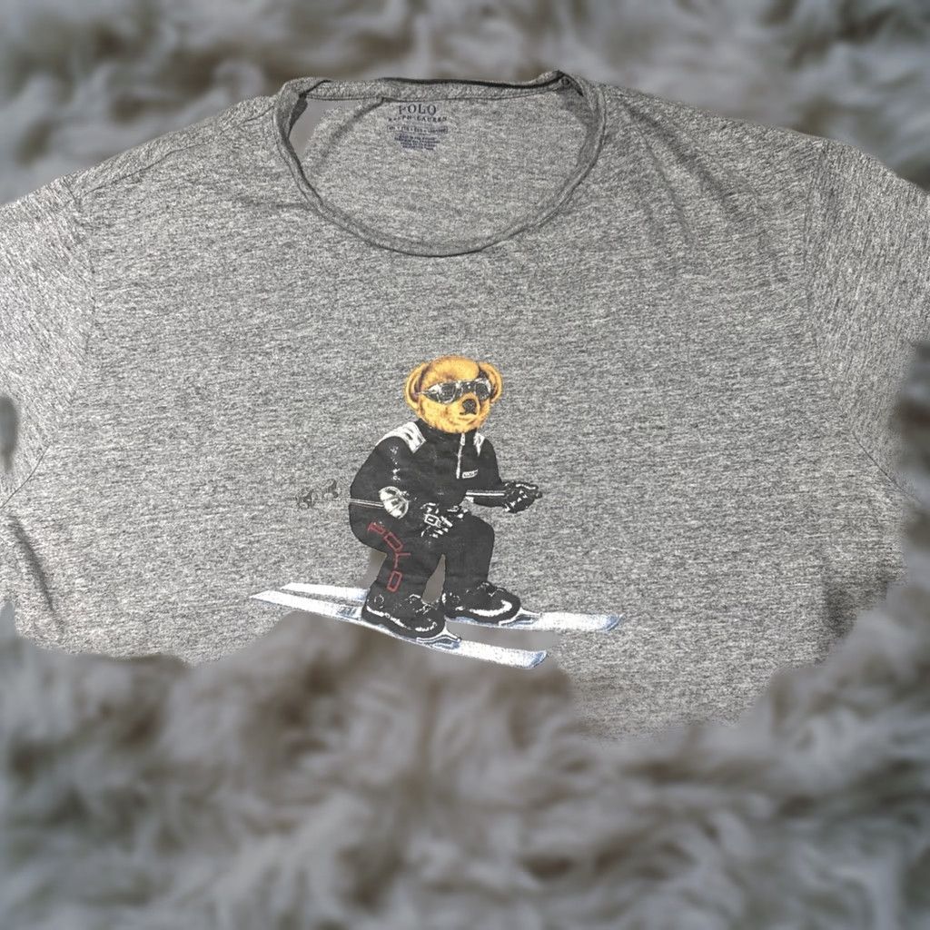 Polo Ralph Lauren Polo Ralph Lauren Polo Bear Shirt Mens XXL Gray Ski Snow Skiing Snowboarding Alpine Crew Neck Short Sleeve Size US XXL / EU 58 / 5 - 1 Thumbnail