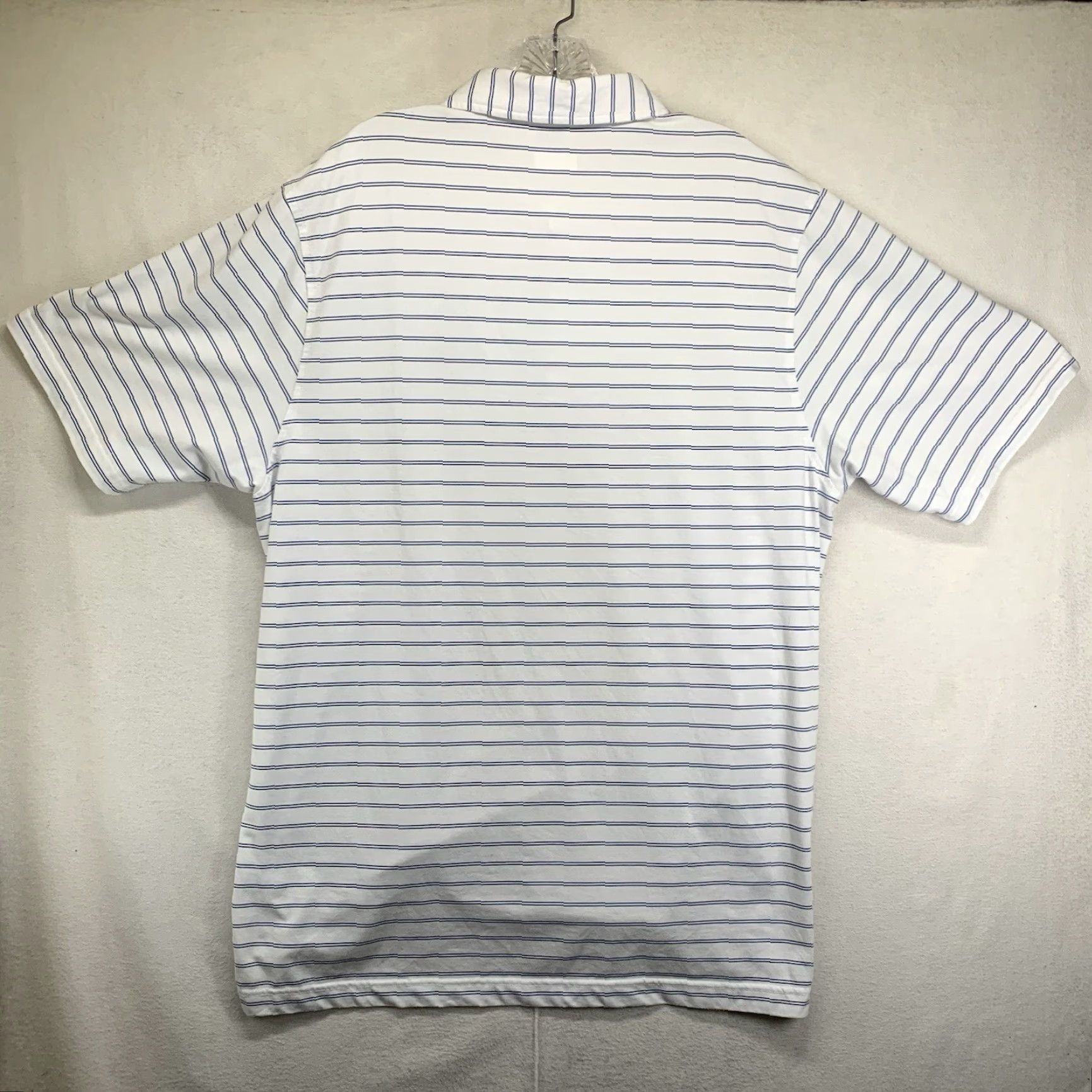Vintage Martin Polo Shirt Mens XL White Blue Striped Embroidered Logo Golf Casual Easy Care 1921 Tree Size US XL / EU 56 / 4 - 3 Thumbnail
