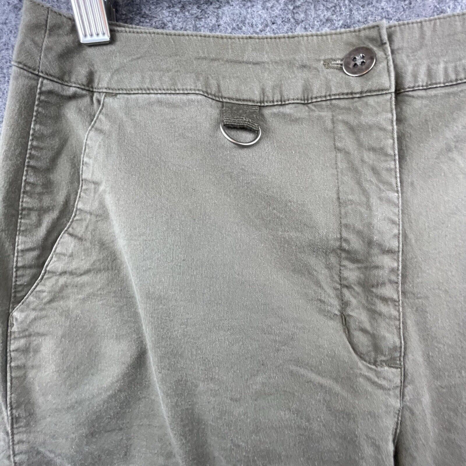 Chicos Chico's Design Pants Womens 1 Small Olive Straight Crop Wide Size 29" - 3 Thumbnail