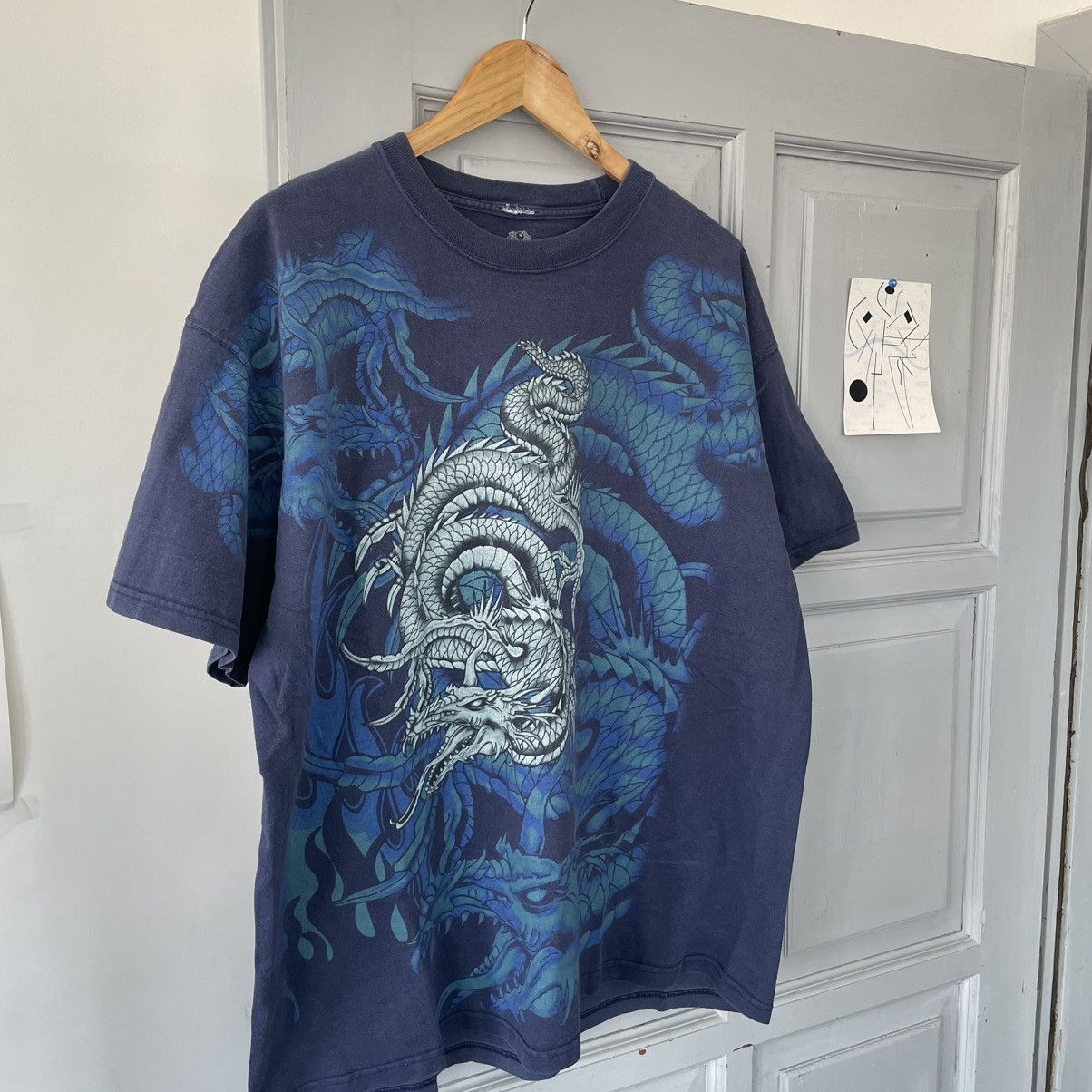 Japanese Brand × Vintage Vintage Dragon Japanese T-shirt Blue size XL Size US XL / EU 56 / 4 - 4 Thumbnail