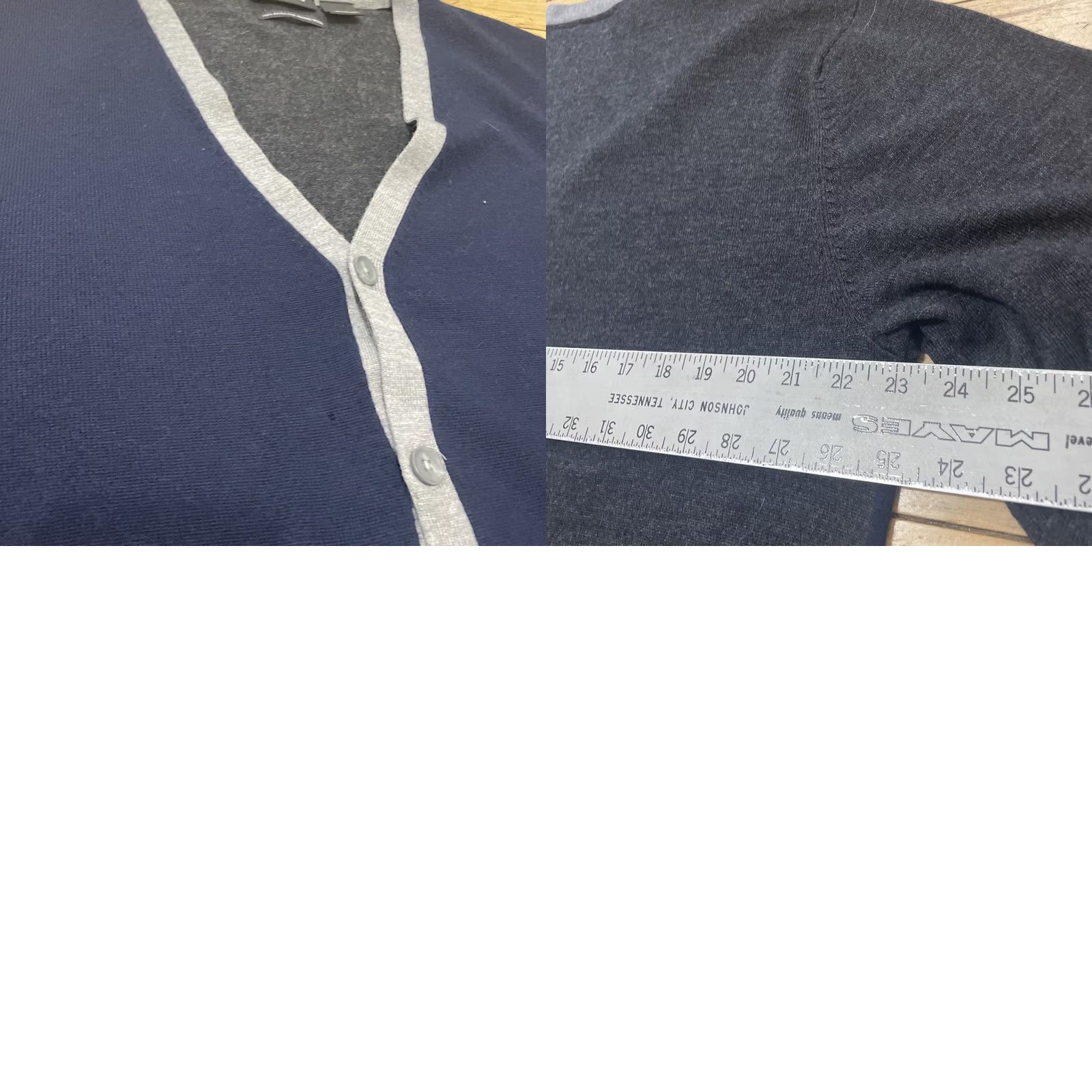 Liz Claiborne Claiborne Cardigan Sweater Men 2XL Navy Blue Wool V-Neck Preppy All Seasons Casual Size US XXL / EU 58 / 5 - 11 Thumbnail