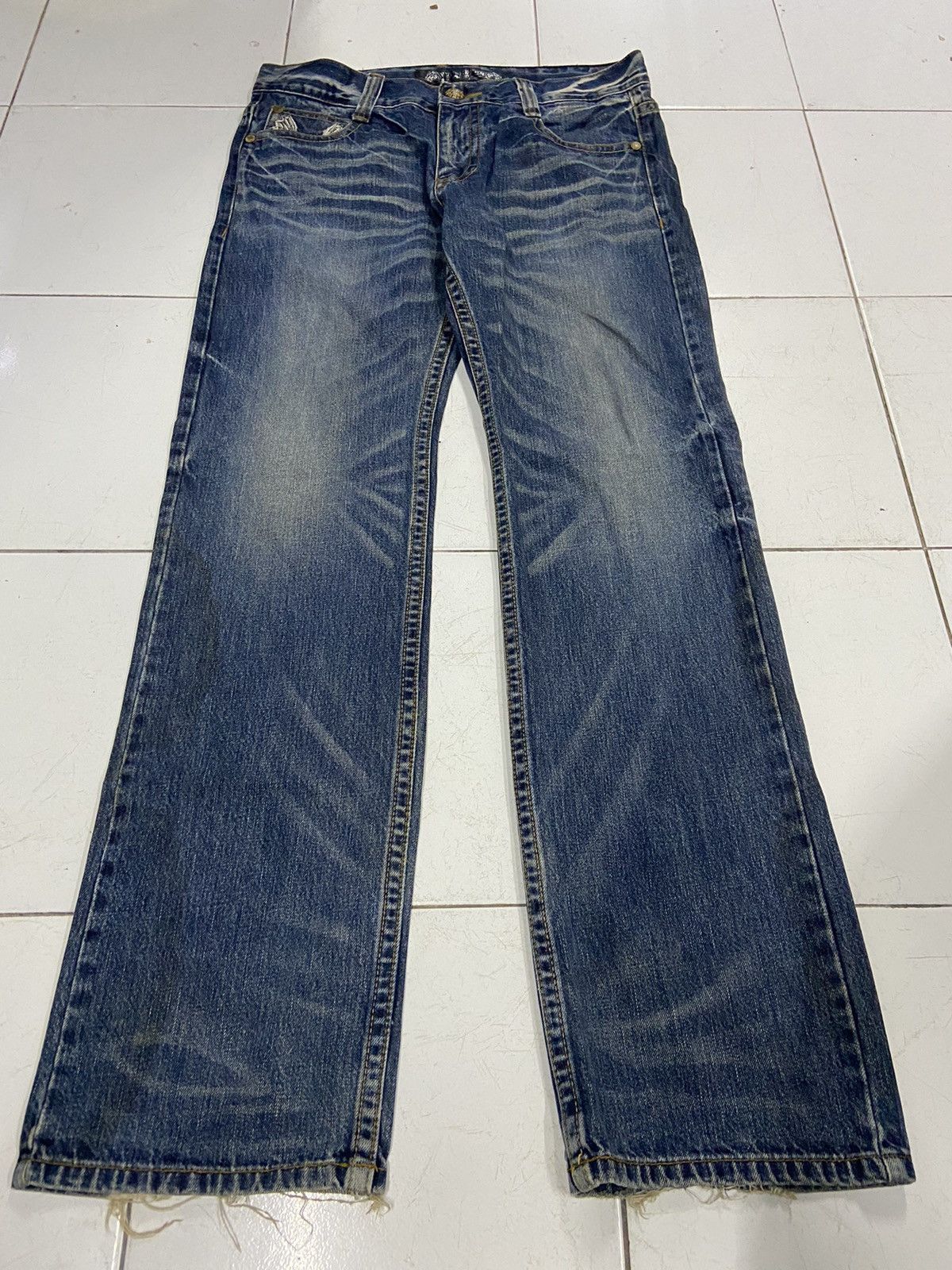 Japanese Brand RED PEPPER SKULL WINGS FLARE DENIM JEANS Size US 34 / EU 50 - 2 Thumbnail