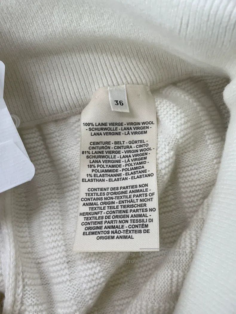 Hermes Hermes White Printed Wool Knit Trousers with Subtle Patter Size 24" / US 00 / IT 34 - 4 Thumbnail