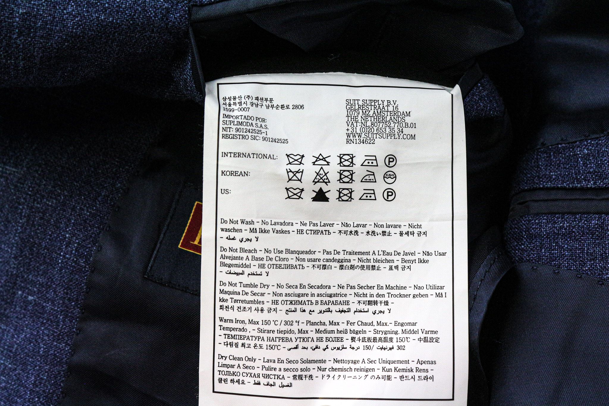 Suitsupply LA SPALLA UK32R Blue Wool Silk Linen Melange Blazer 75644 Size 34S - 10 Thumbnail
