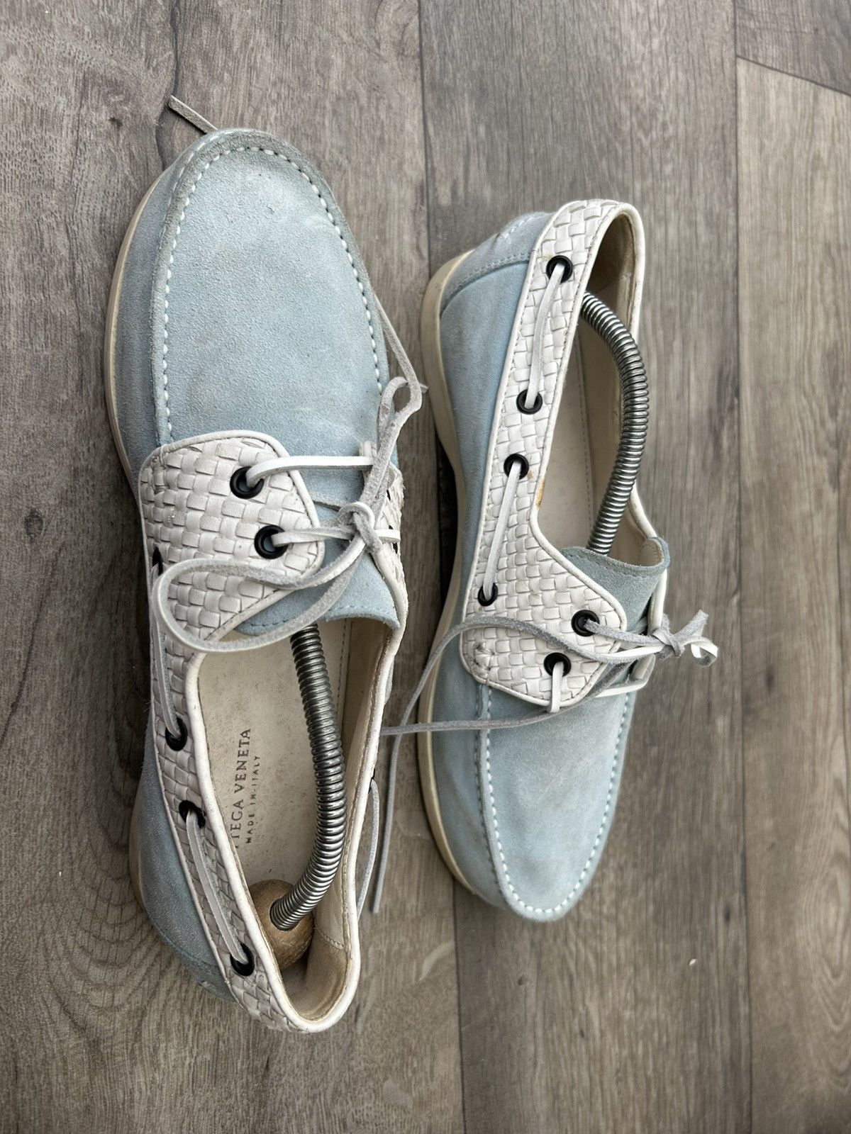 Bottega Veneta Bottega Veneta Intrecciato Trimmed Boat Shoes. Size US 8 / EU 41 - 3 Thumbnail