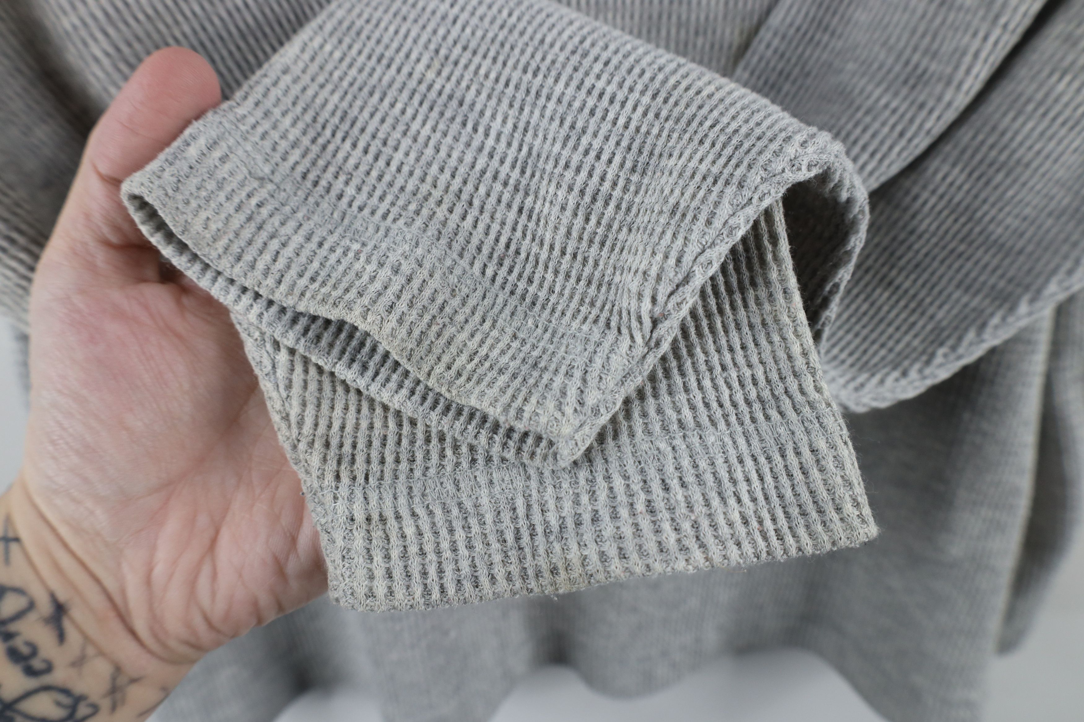 Vintage Vintage 90s Streetwear Thermal Waffle Knit Henley T-Shirt Size L / US 10 / IT 46 - 5 Thumbnail