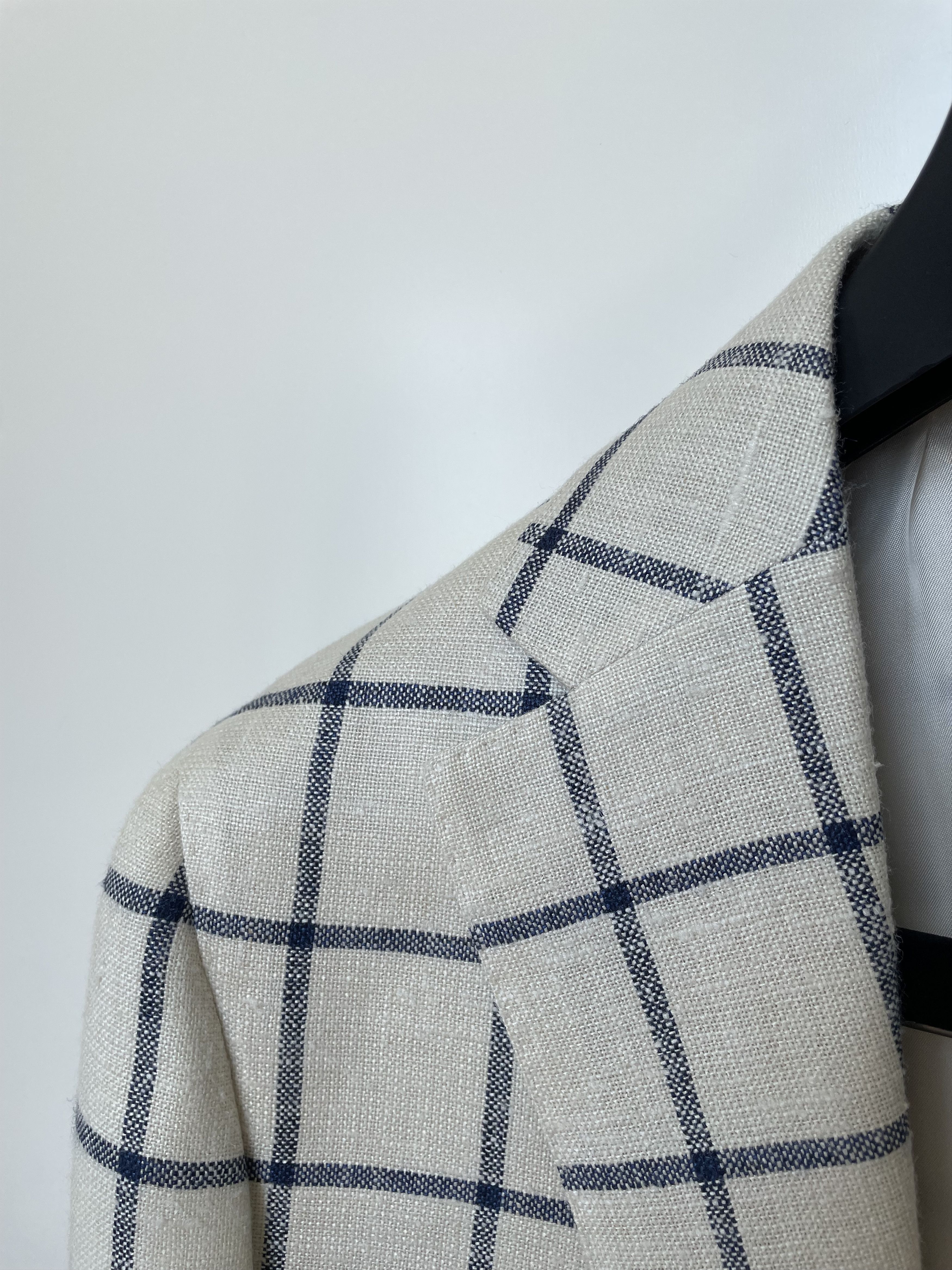 Suitsupply NWT Suitsupply cream blue windowpane jacket, size 38R\EU48 Size 38R - 2 Thumbnail