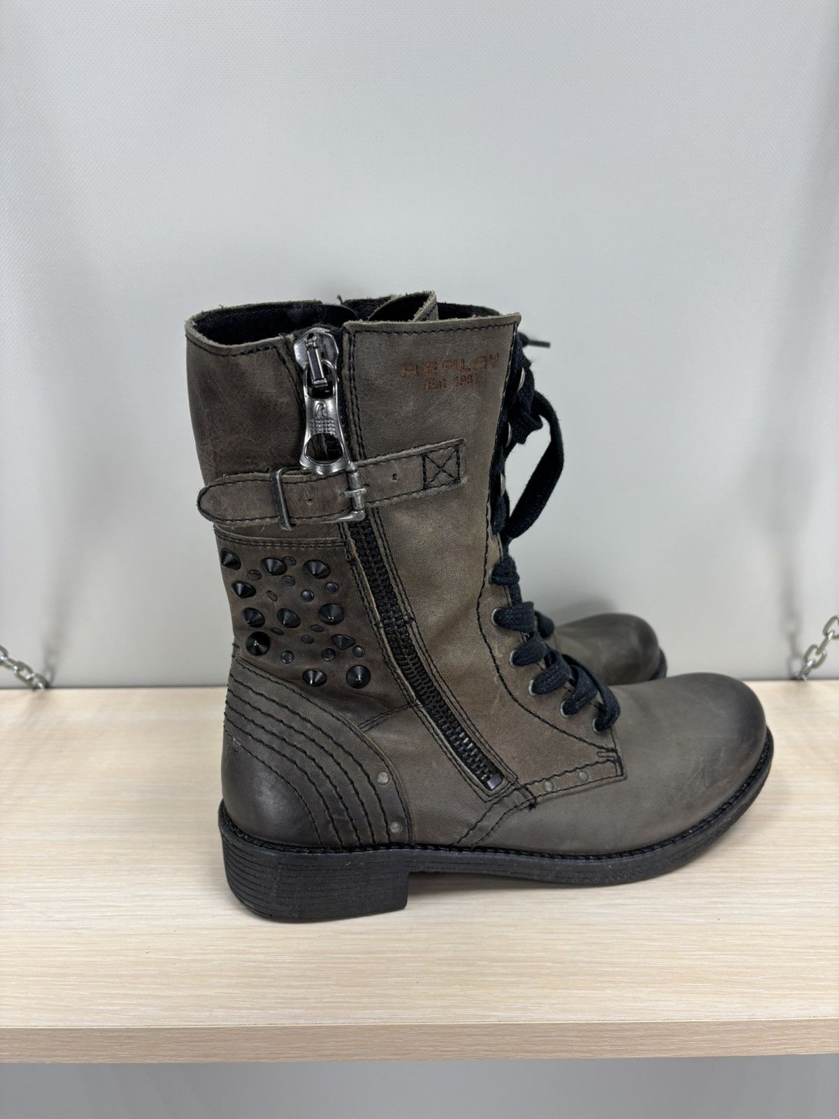 Replay Womens boots Replay Size 39 Color Gray/Brown Size US 9 / IT 39 - 7 Thumbnail