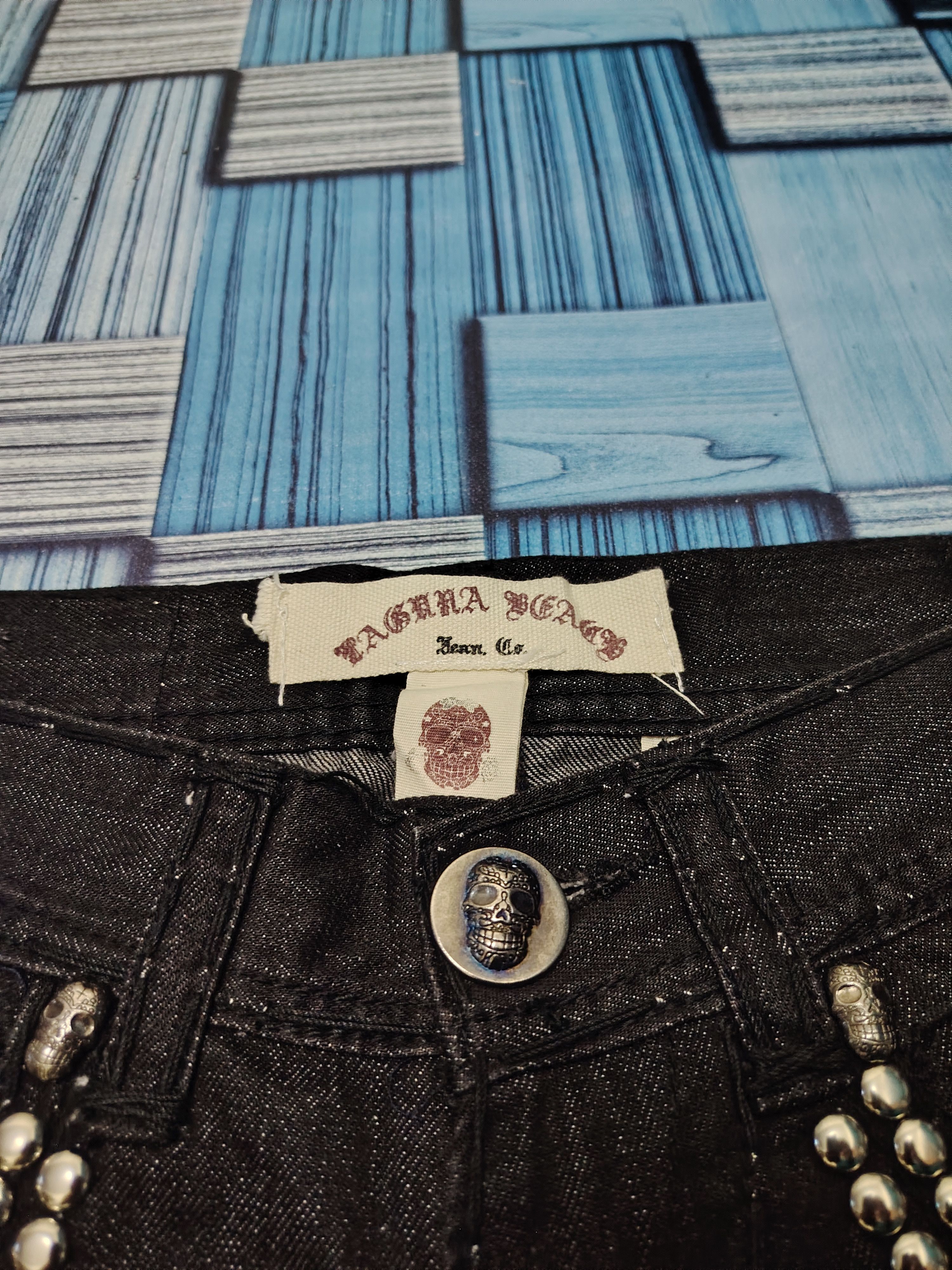 Affliction Rare! 90's Laguna Beach Crazy Jeans Button Affliction design Size US 31 - 5 Thumbnail