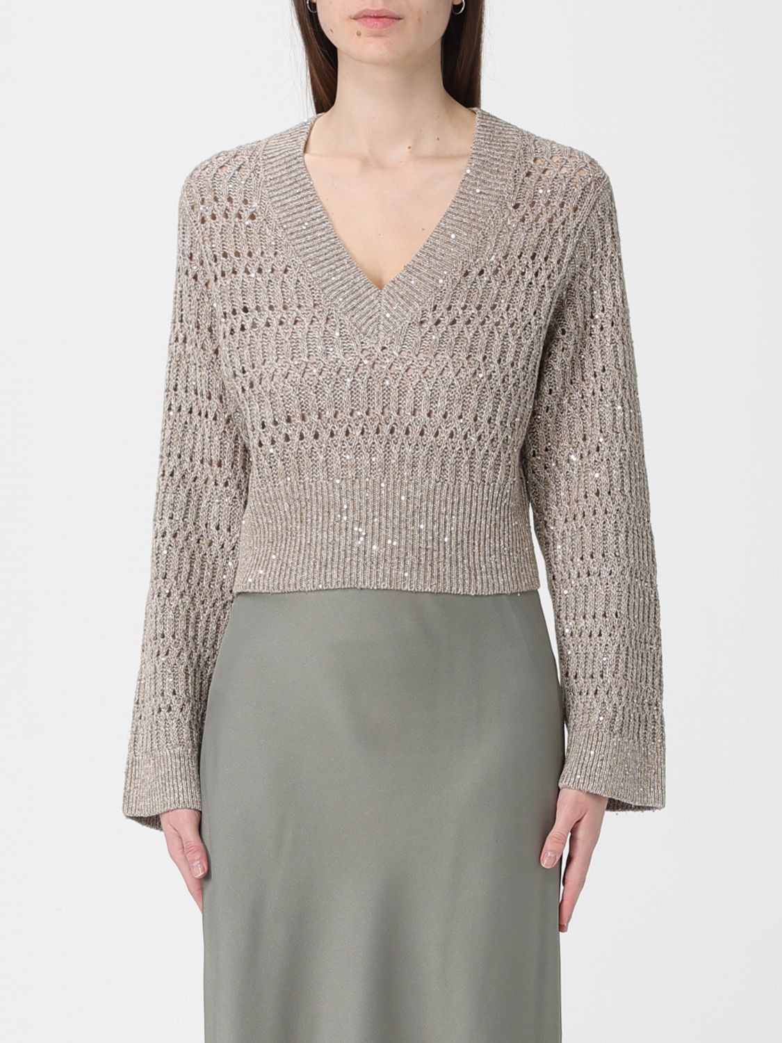 Brunello Cucinelli Sweater Woman Mud