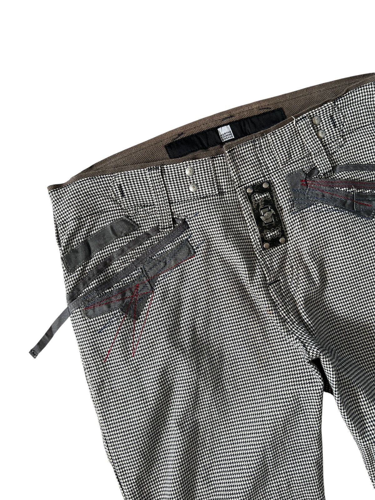 Designer × Marithe + Francois Girbaud × Vintage 1990s MFG Houndstooth Pattern Cyberpunk Slim Pants Size US 32 / EU 48 - 8 Thumbnail