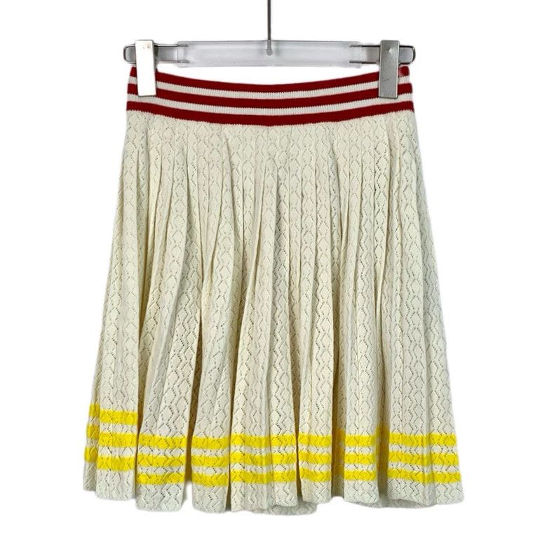 Gucci Gucci Size S Yellow striped knitted skirt Size 25" / US 0 / IT 36 - 1 Thumbnail
