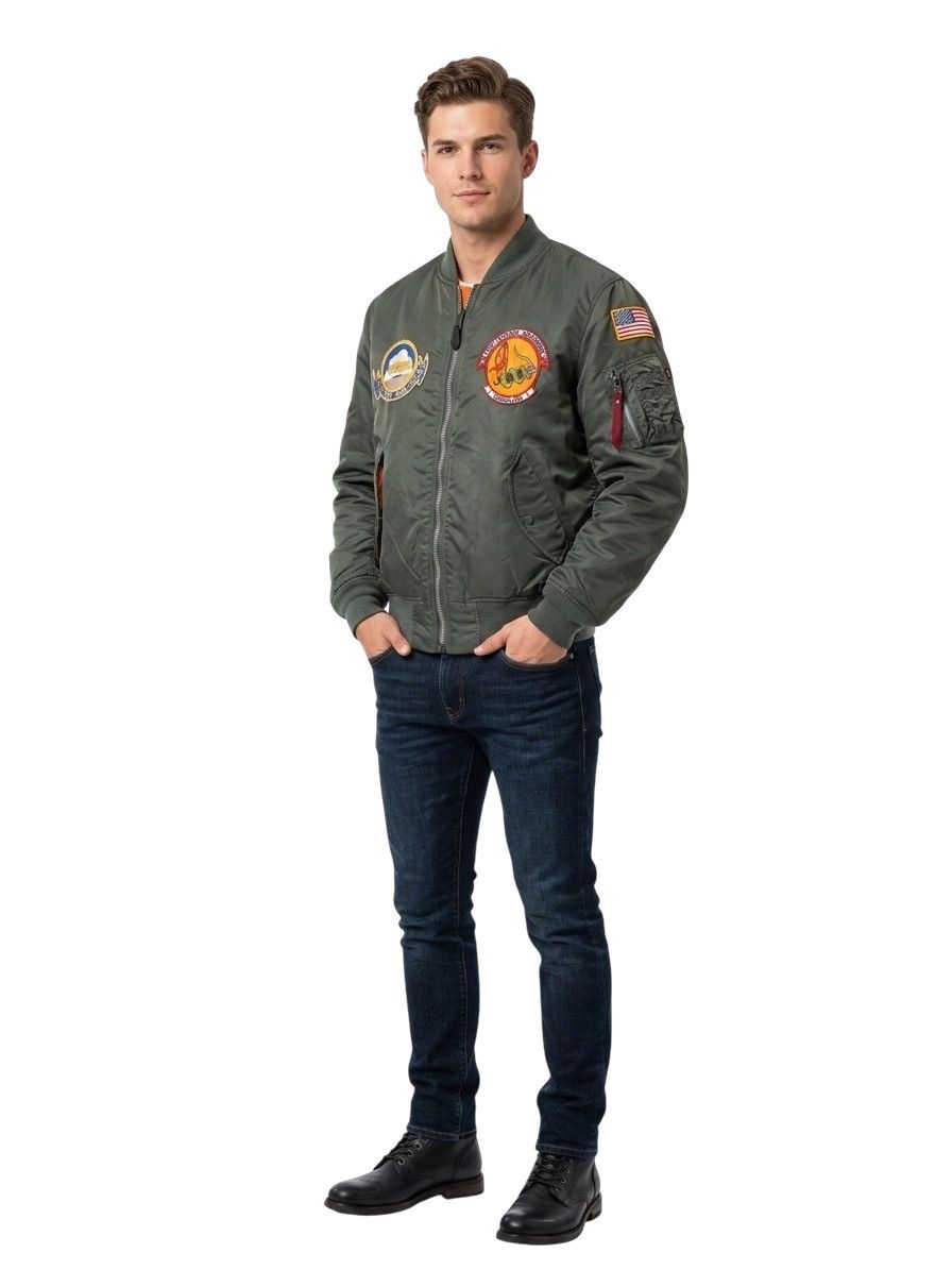 Vintage "Vintage US Military MA-1 Bomber Jacket Flight Nylon Green" Size US M / EU 48-50 / 2 - 15 Thumbnail