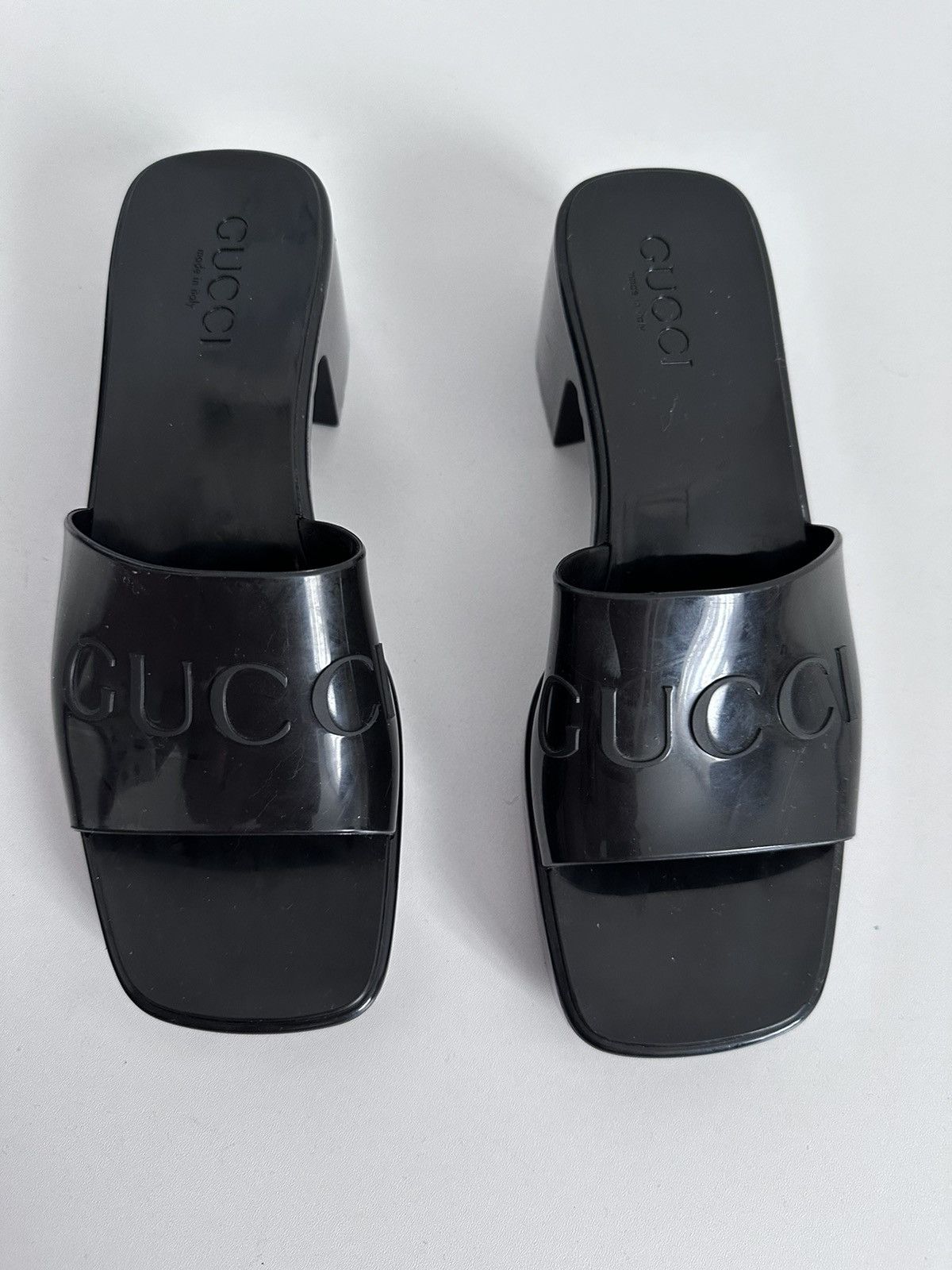 Gucci Gucci Rubber Logo Platform Slide Sandals 624730 - Black 37 Size US 7 / IT 37 - 2 Thumbnail