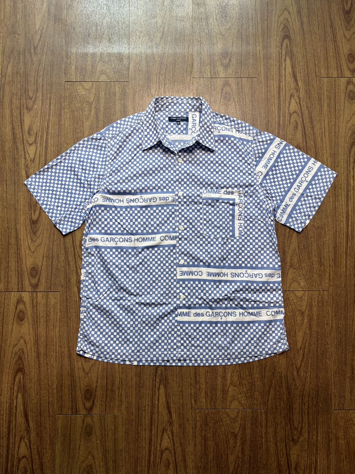 FREE TAX! AW2003 CDG Homme Checkered Logo Shirt