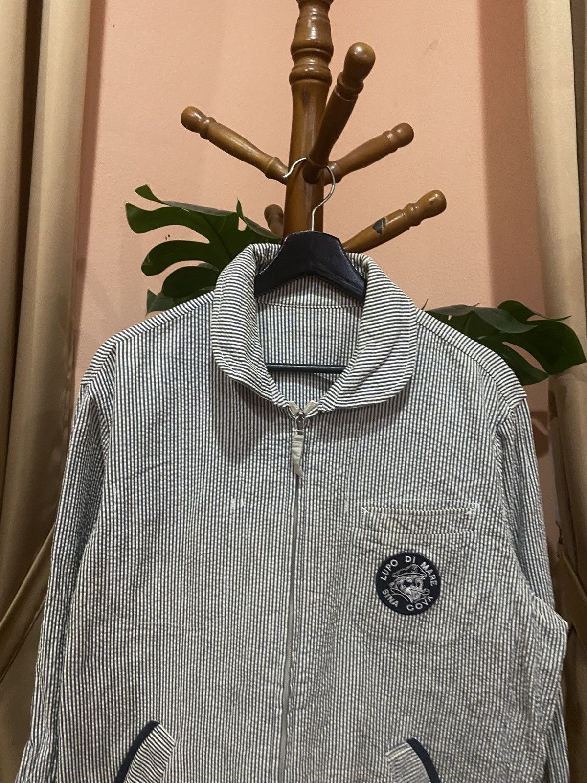 Japanese Brand Lupo di Mare Sina Cova Striped Seersucker Jacket – Nautical Size US L / EU 52-54 / 3 - 6 Thumbnail