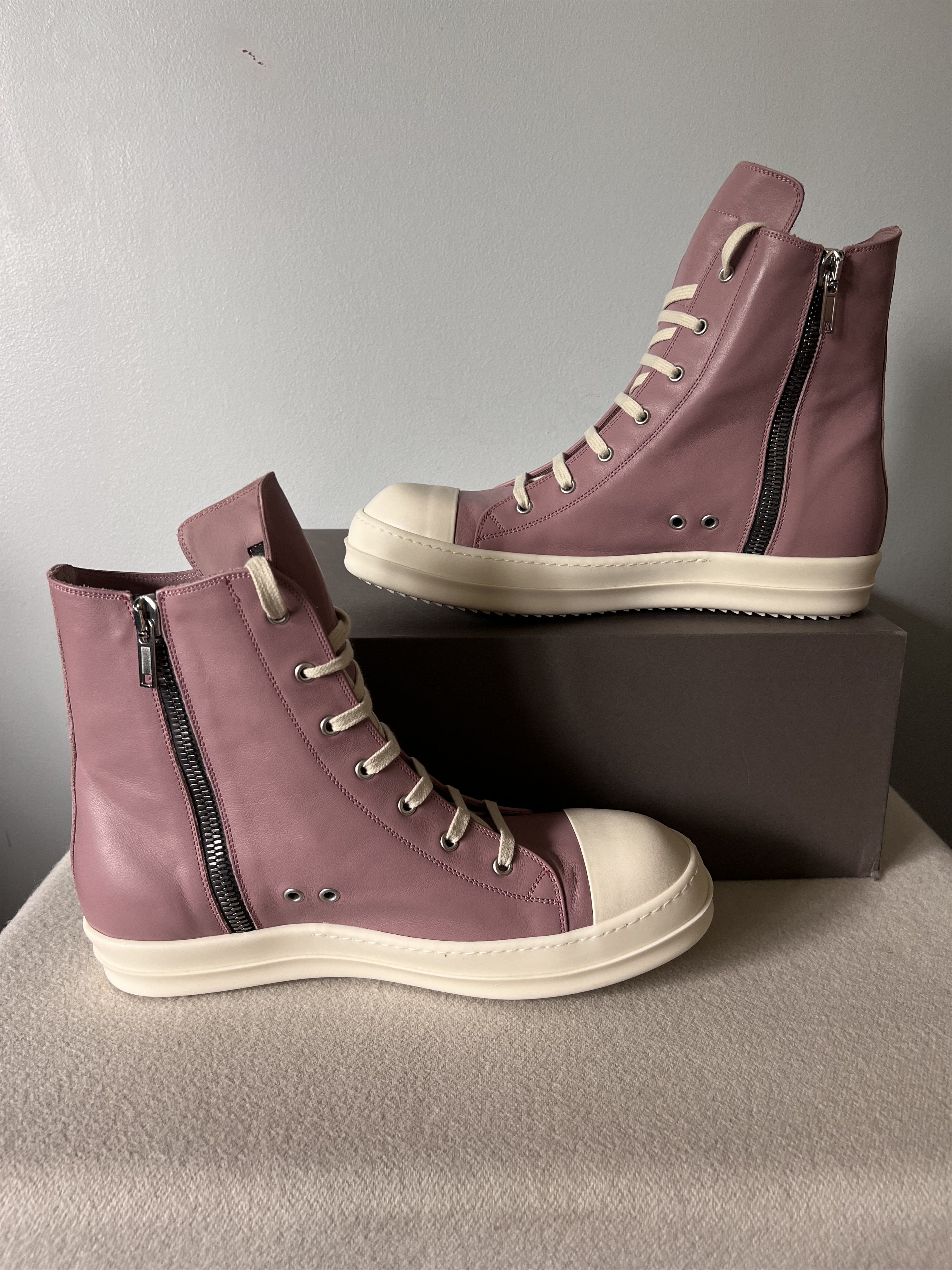 Rick Owens Rick Owens Ramones in Dusty Pink Leather Size US 13 / EU 46 - 3 Thumbnail