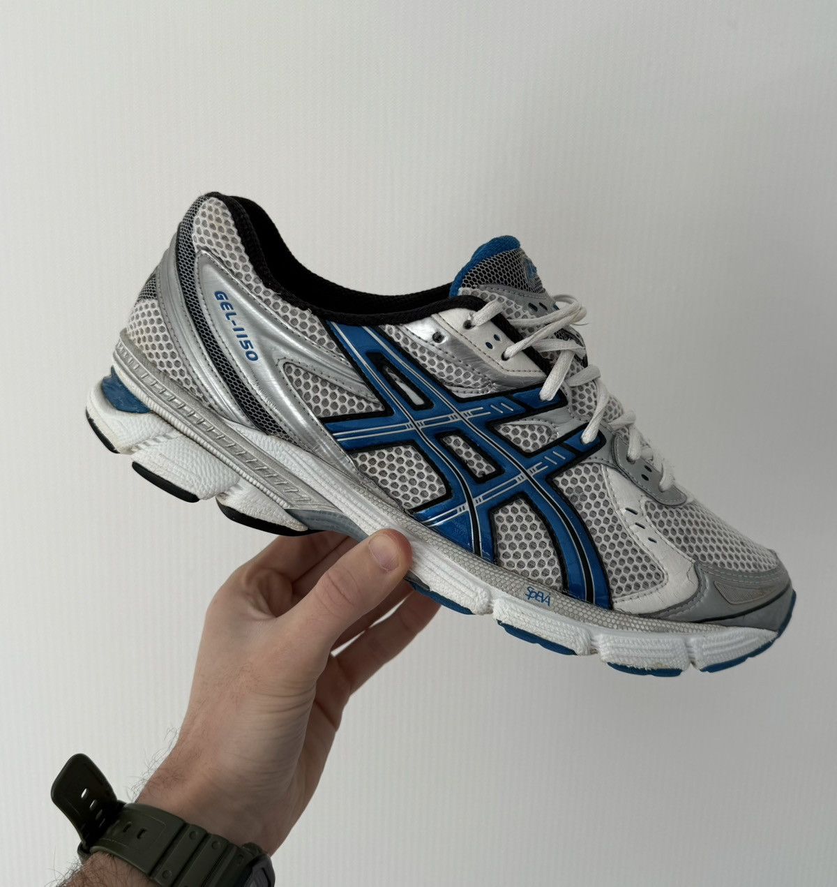 Asics VINTAGE ASICS GEL 1150 HYPE Y2K GORPCORE METAL/BLUE SNEAKERS Size US 11 / EU 44 - 3 Thumbnail