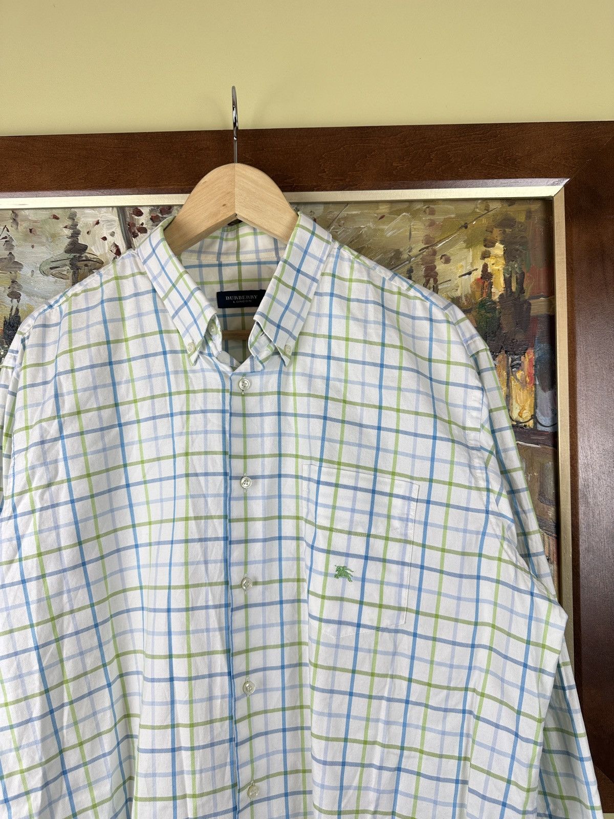 Burberry × Vintage Vintage Burberry white checkerboard button up shirt Size US XL / EU 56 / 4 - 2 Thumbnail