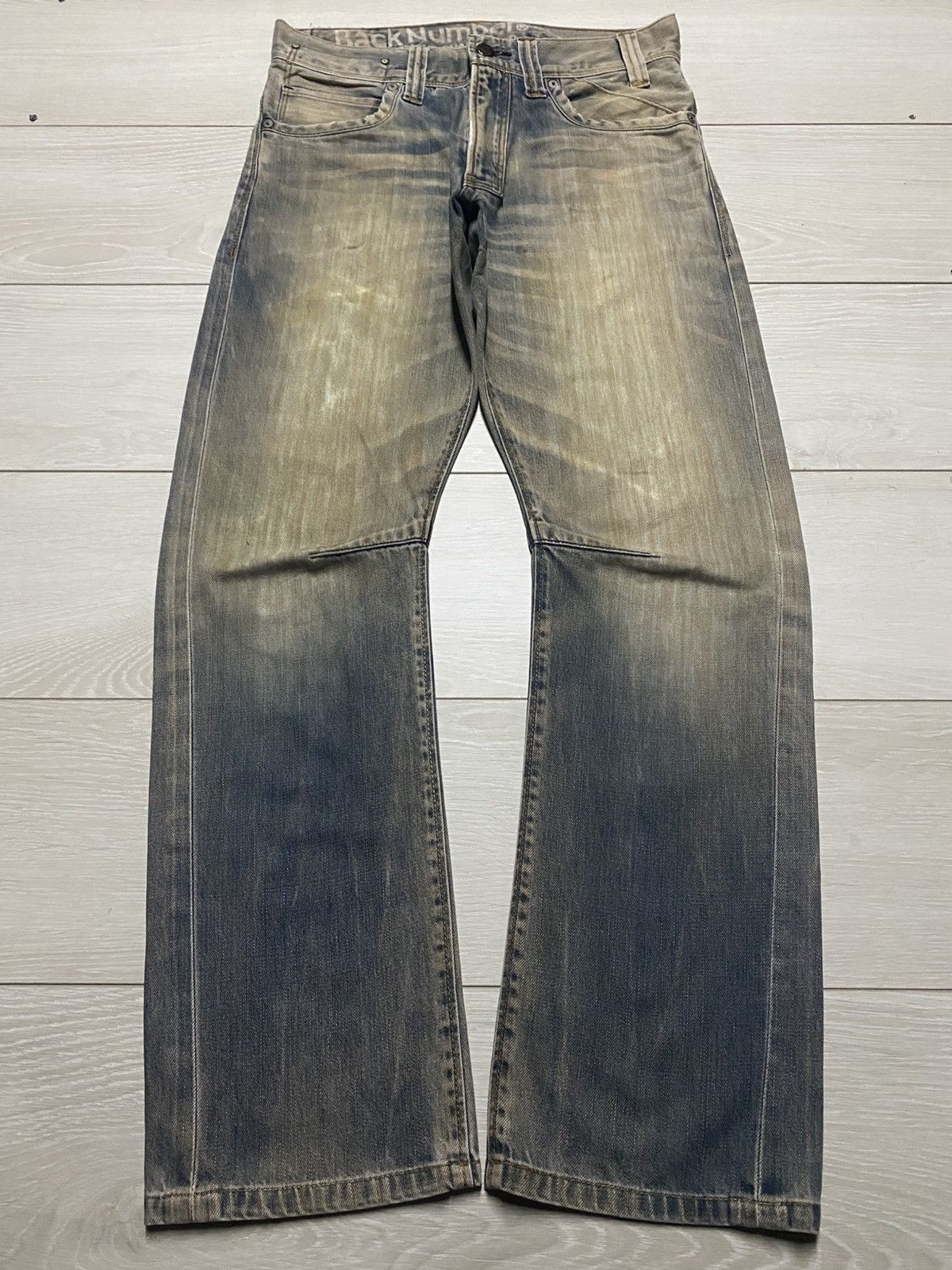 Hysteric Glamour Vintage Back Number Mud Wash Distressed Curve Leg Loose Jean Size US 32 / EU 48 - 1 Thumbnail
