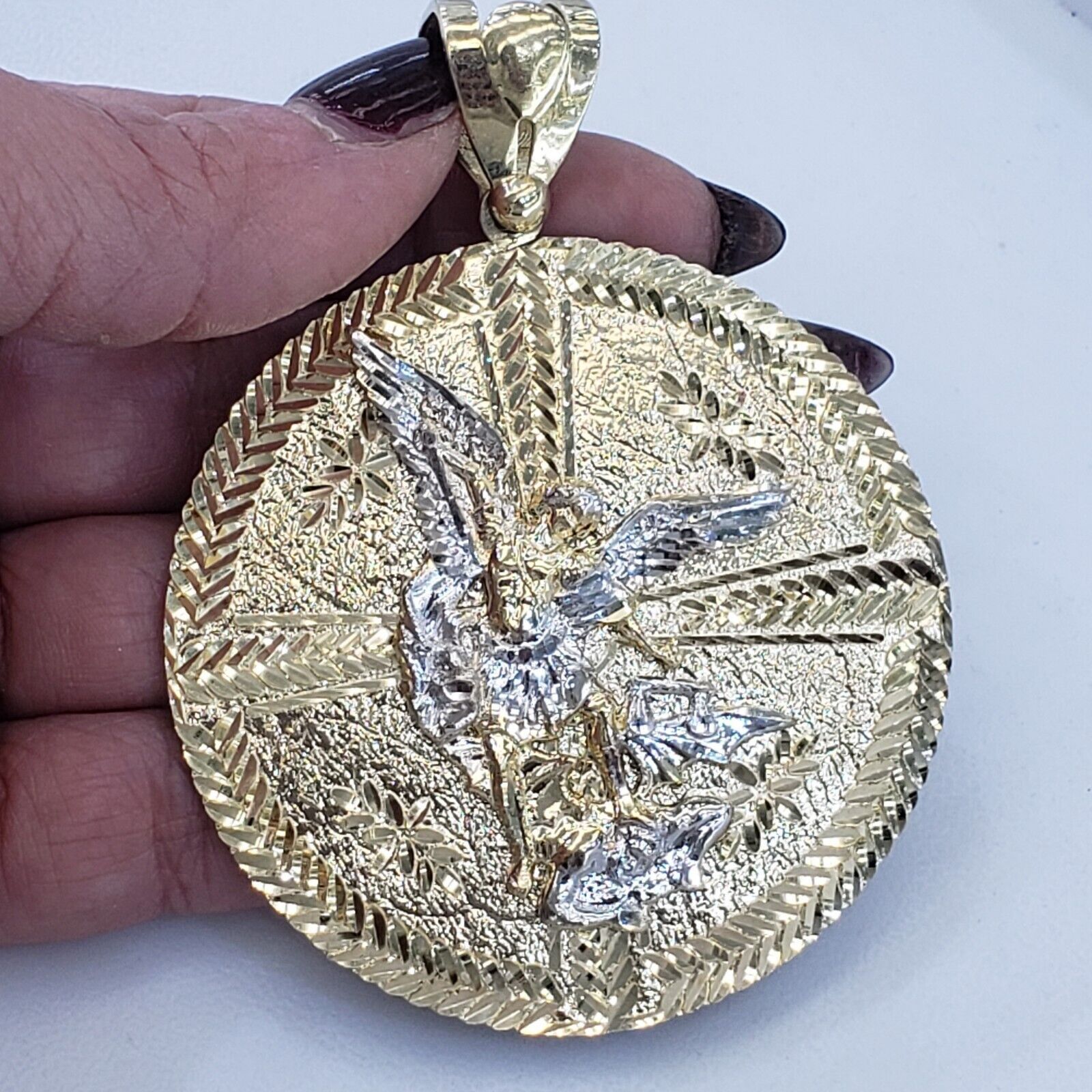 Other Solid 14k Gold saint Michael Pendant Charm Heavy Size ONE SIZE - 8 Thumbnail