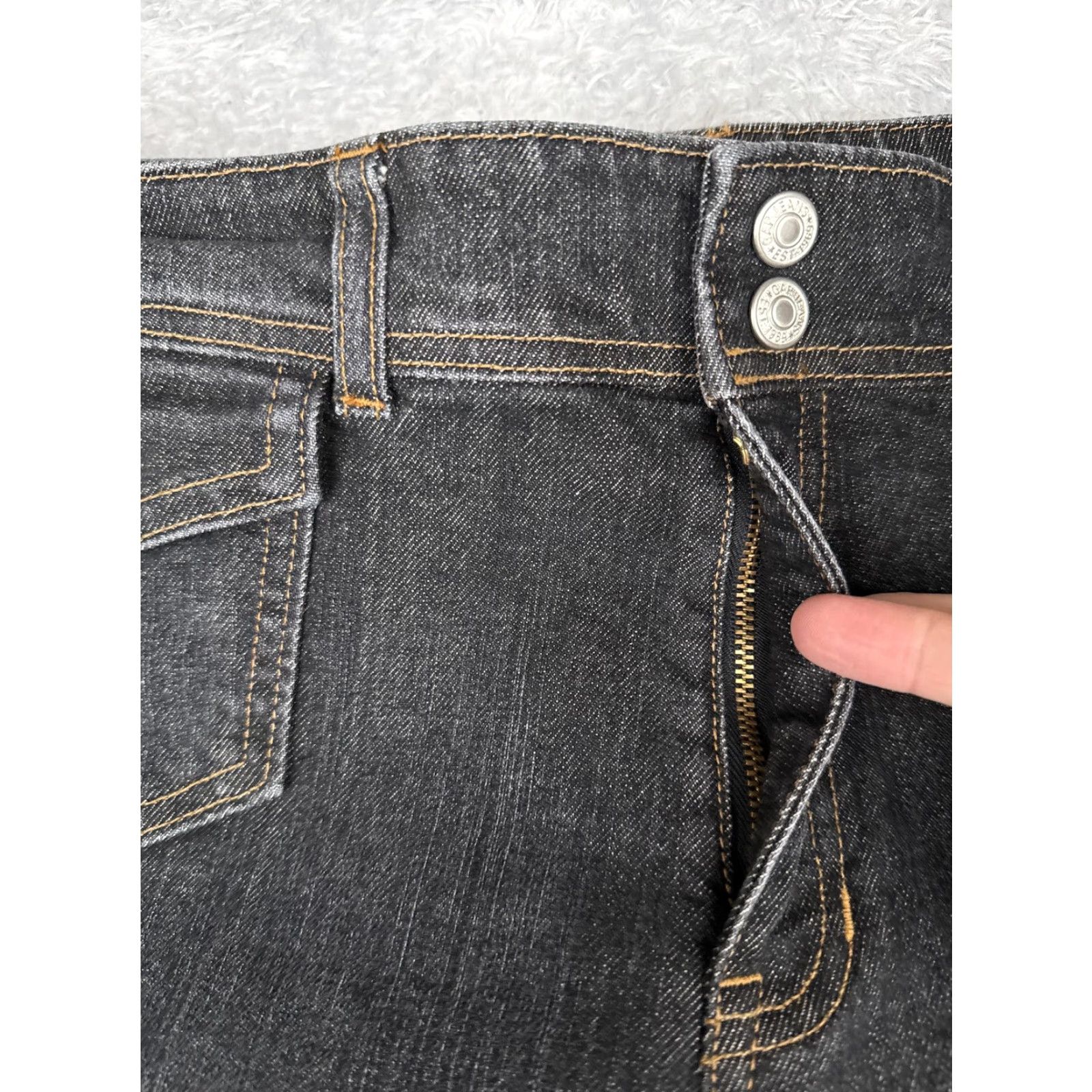 Gap GAP Jeans Womens 16 Dark Wash Low Rise Boot Cut Stretch Denim Double Button Zip Fly Pockets 5-Pocket Design Womens Size 38" / US 16 / IT 52 - 5 Thumbnail