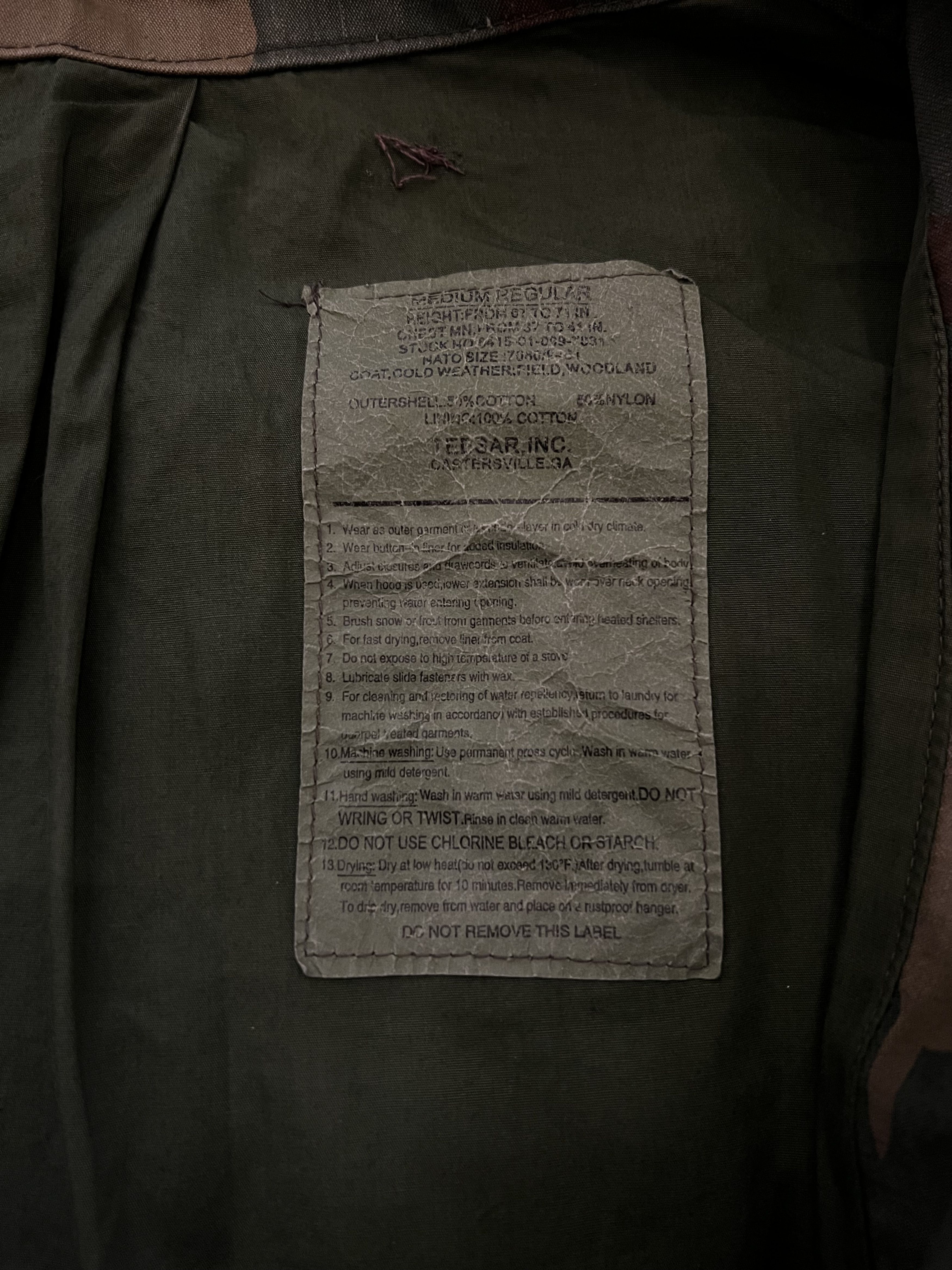 Other Original Camouflage M65 US Military Army Field Jacket Size US L / EU 52-54 / 3 - 7 Thumbnail