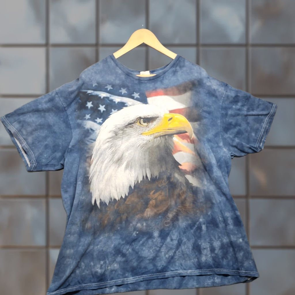 Liquid Blue Liquid Blue 2015 Eagle American Flag T Shirt 2XL Tie Dye Patriotic Mens Crew Neck Short Sleeve Size US XXL / EU 58 / 5 - 1 Thumbnail