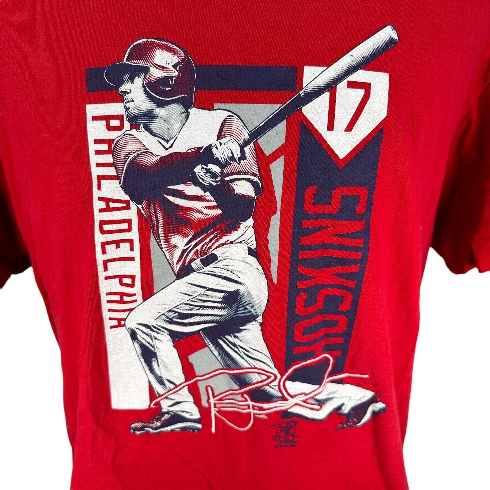 The Unbranded Brand Philadelphia Phillies Rhys Hoskins T-Shirt Men's XL Red Size US XL / EU 56 / 4 - 2 Thumbnail