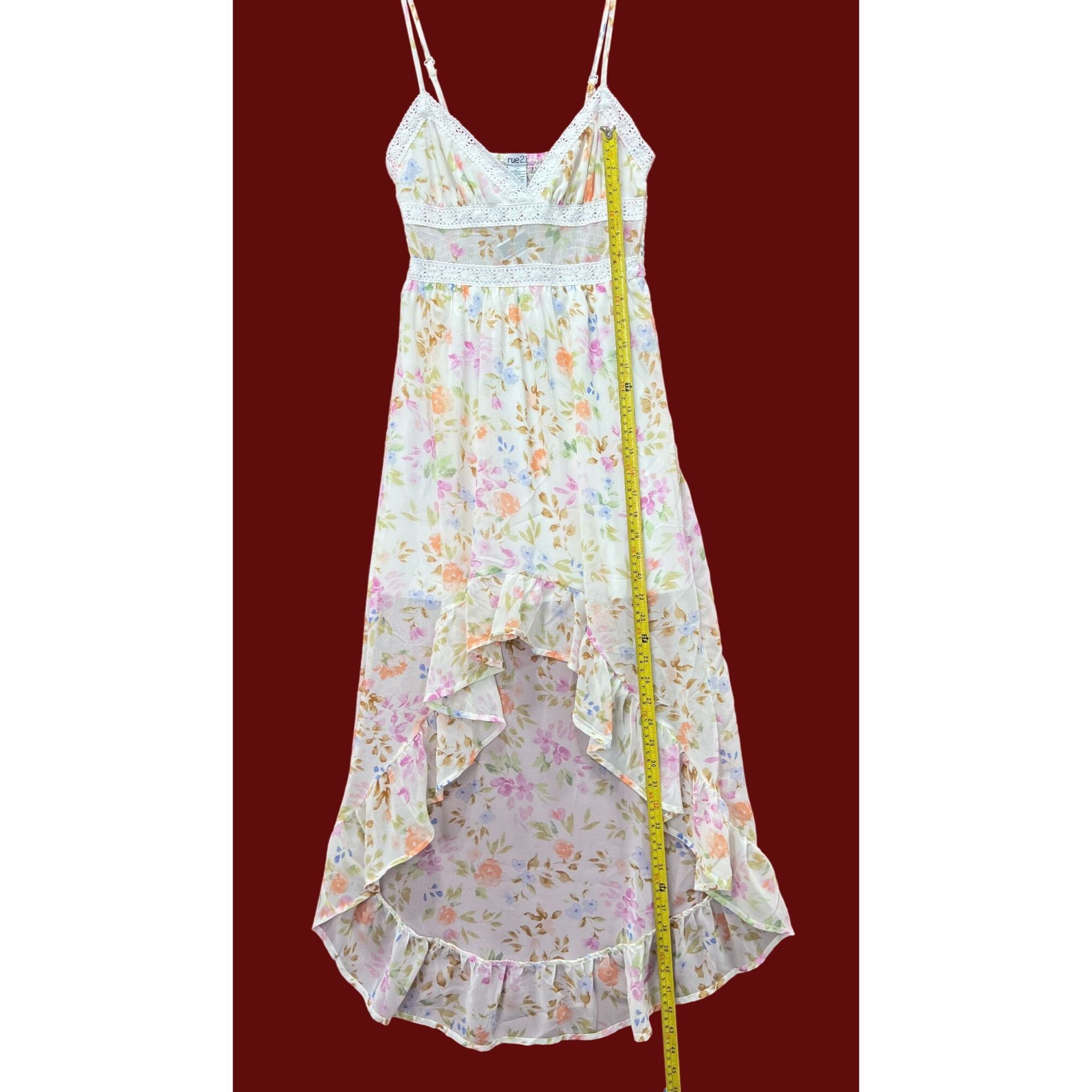 rue21 Rue 21 - Women's Summer Sleeveless High Low Hem Ruffle Flora Size XS / US 0-2 / IT 36-38 - 7 Thumbnail