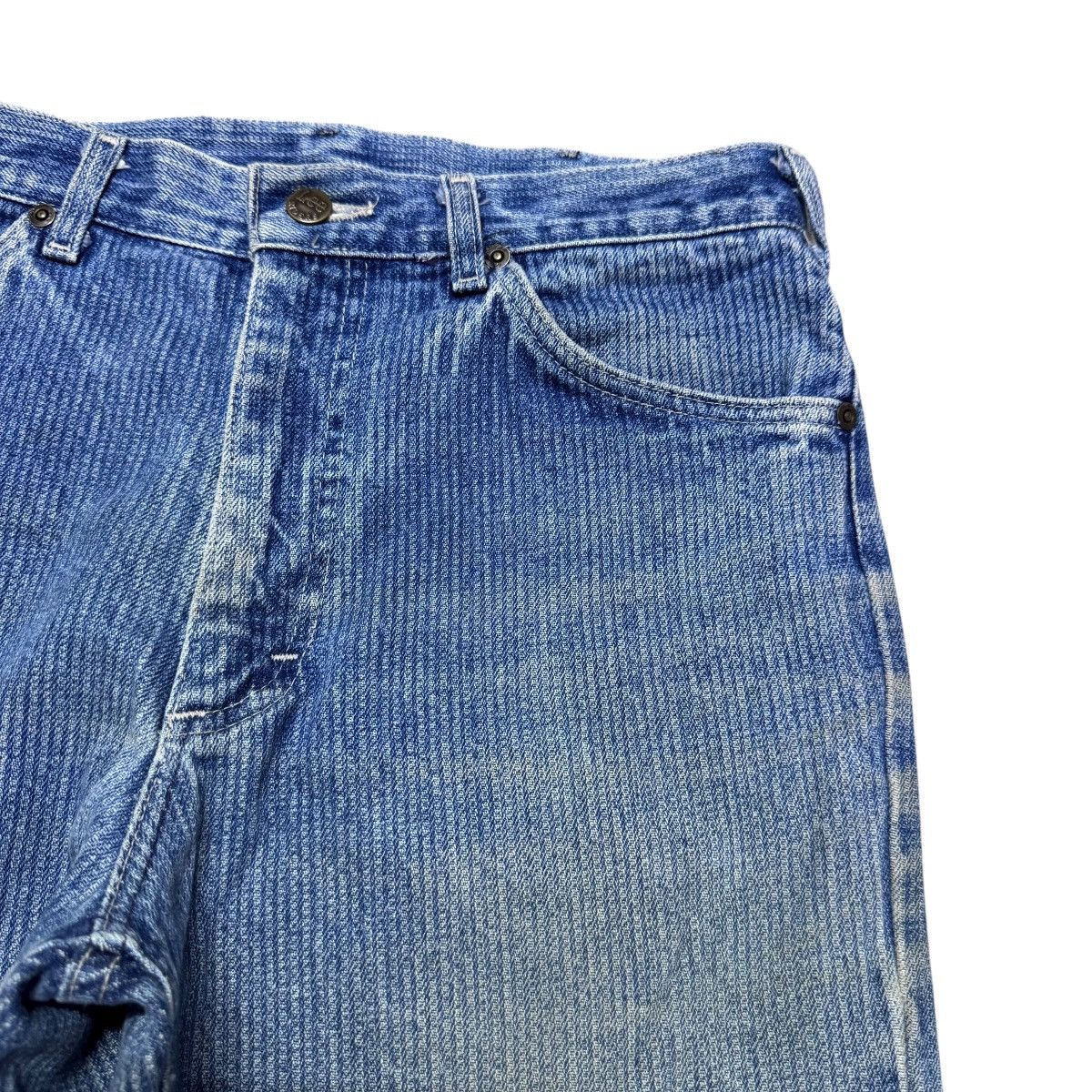 Lee Vintage 70s Lee Railroad Stripe Denim Jeans Mudwash Size US 30 / EU 46 - 6 Thumbnail
