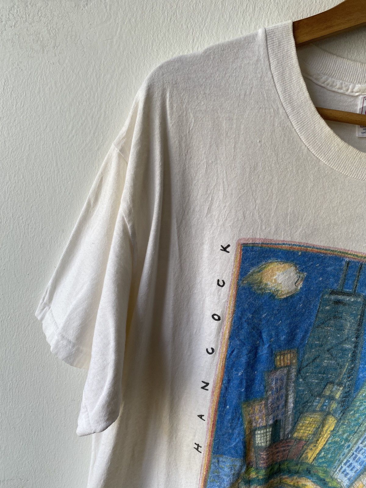 Art Comes First × Vintage 1990s - The Hancock Observatory Art T Shirt Size US L / EU 52-54 / 3 - 7 Thumbnail