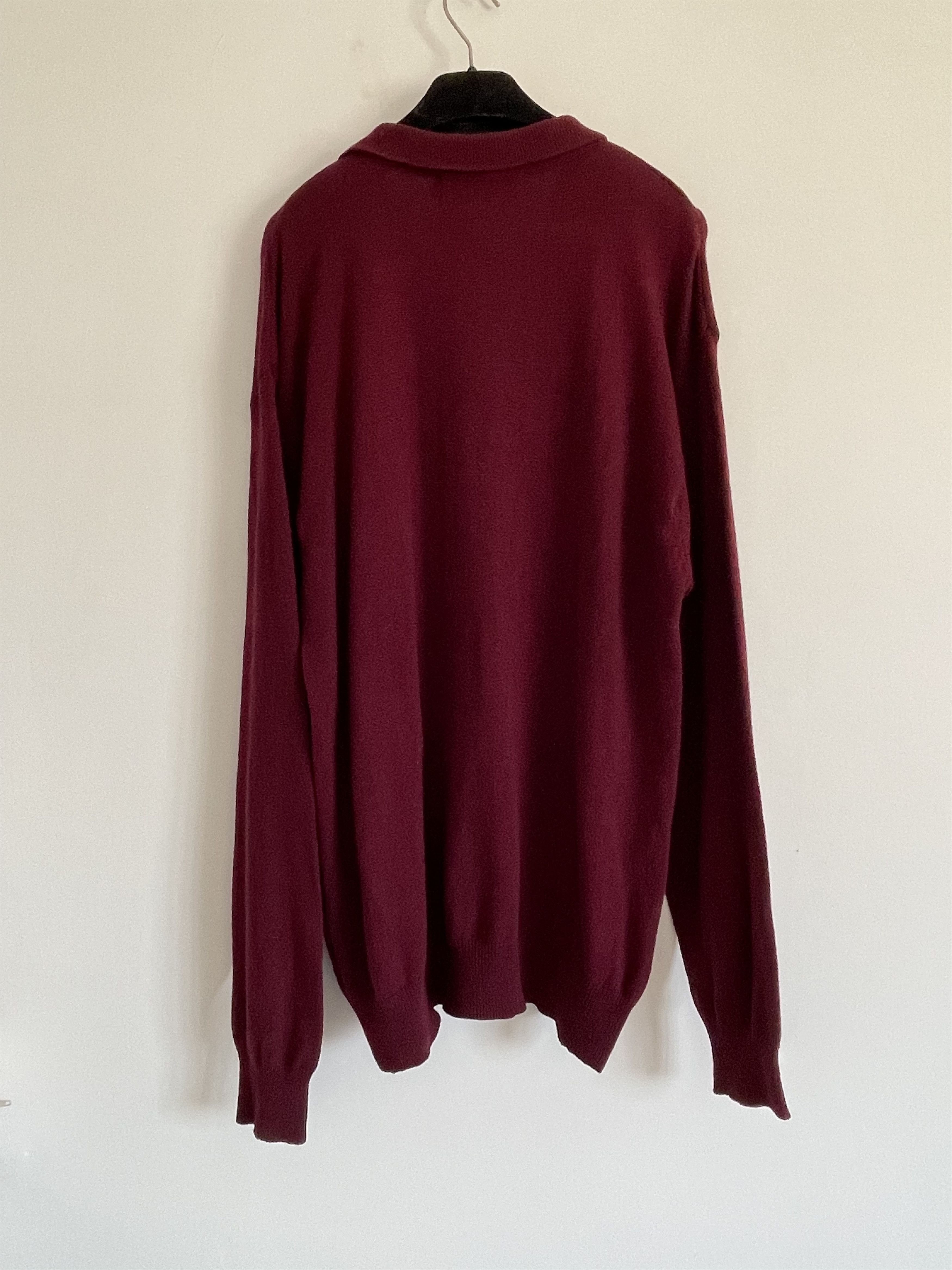Yves Saint Laurent 🔥 burgundy sweater polo longsleeves wool jumper Size US M / EU 48-50 / 2 - 6 Thumbnail